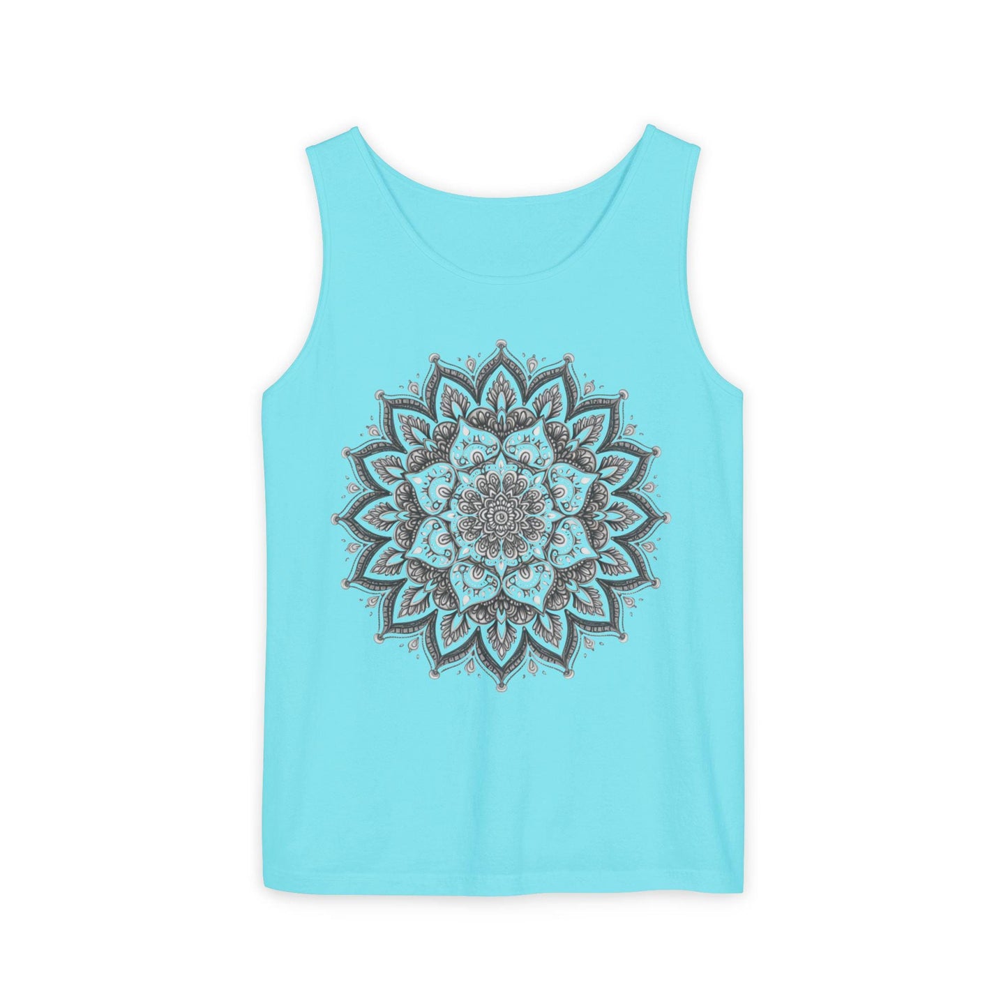 Mandala Graphic Tank Top, Meditation Spiritual Top, Neodiverse Astro Celestial Neo-Soul Top, Active Yoga Enthusiast Top, Hippie Minimalist,