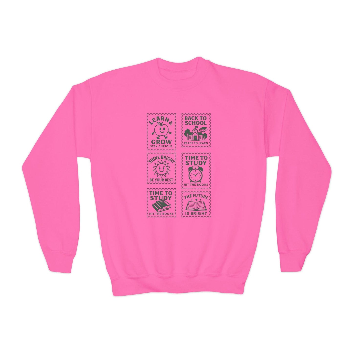 Youth Motivational Crewneck Sweatshirt, Back to School Gift, Study Motivation Apparel, Positive Quotes Sweatshirt, Comfortable Kids