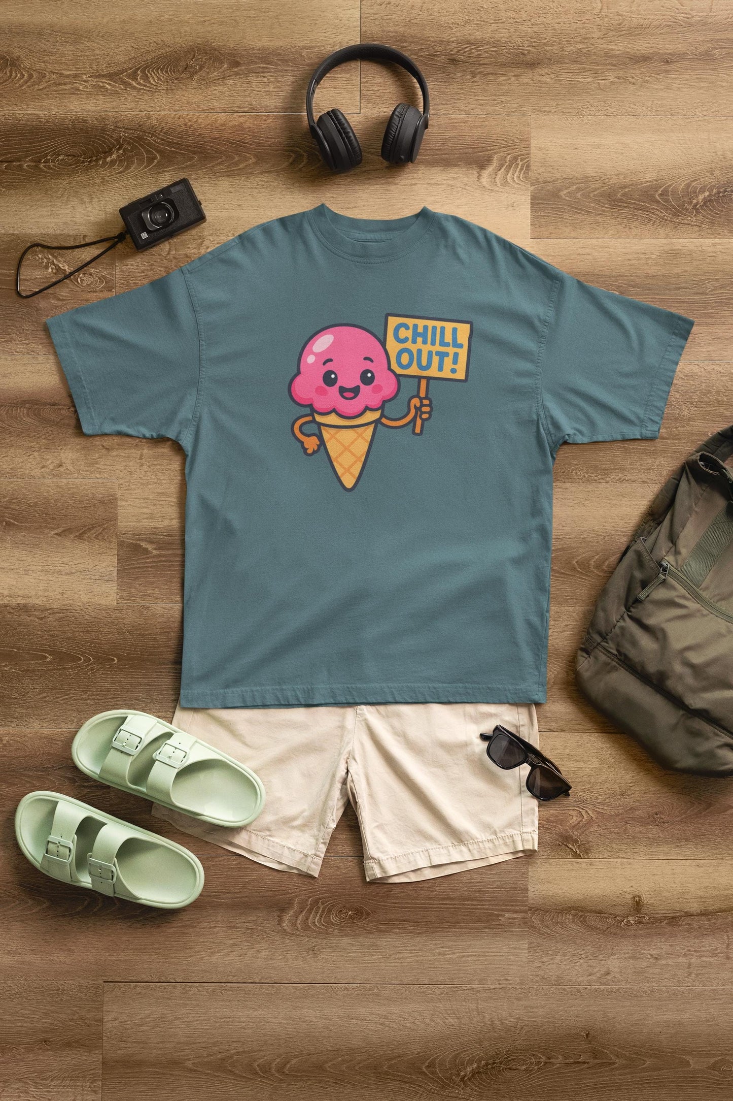 Kids Ice Cream T-Shirt - Chill Out Tee for Summer Fun, Gift for Boy & Girls, Playtime Essentials, Summer Vibes, Back to School Apparel