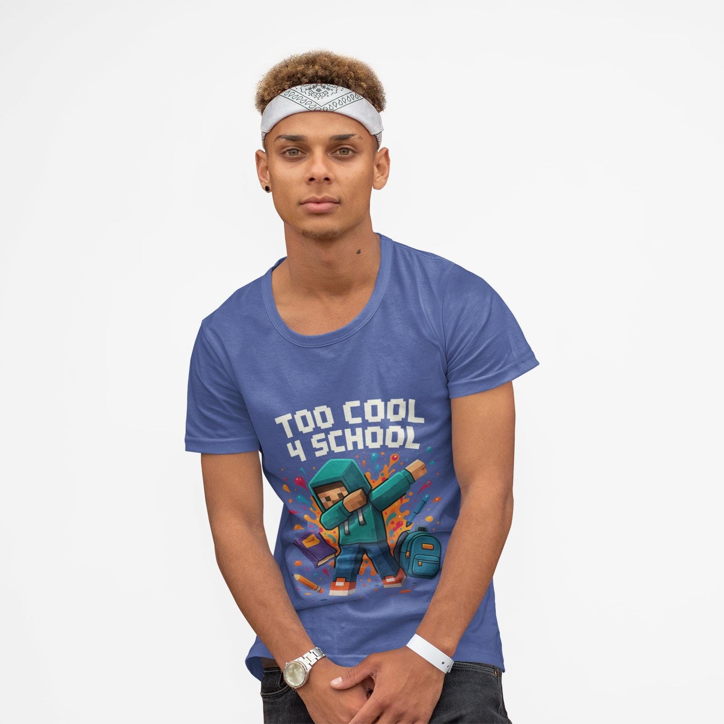 Minecraft Inspired Too Cool 4 School Youth T-Shirt, Kids Tee, Back to School Gift for Students, Welcome Back T-Shirt, Back-to-School T-Shirt