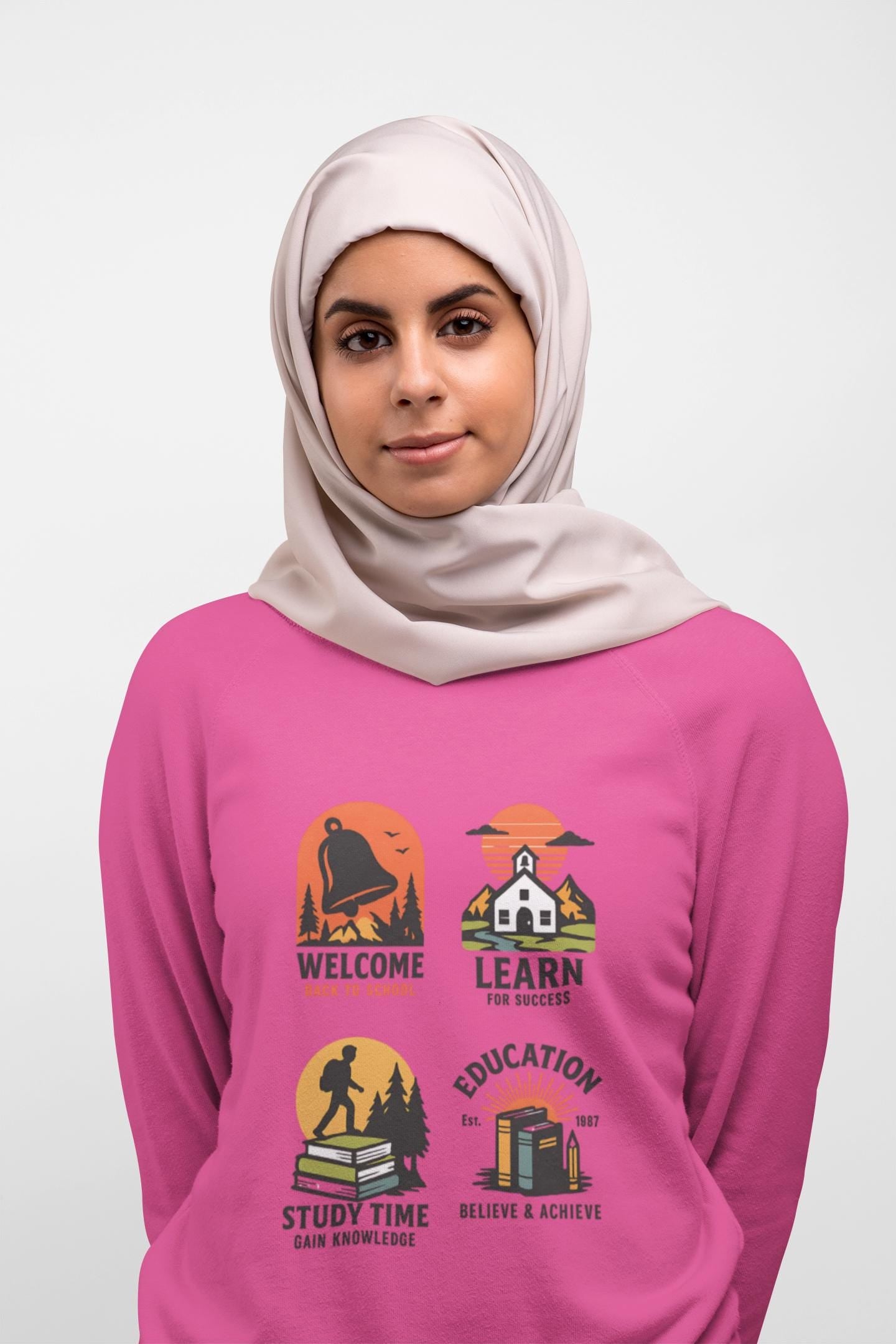 Kids Inspiring Sweatshirt - Welcome, Learn, Study Time, Fun Sweatshirt, Classroom Style, Back to School, Gift for Boy & Girl Back to School