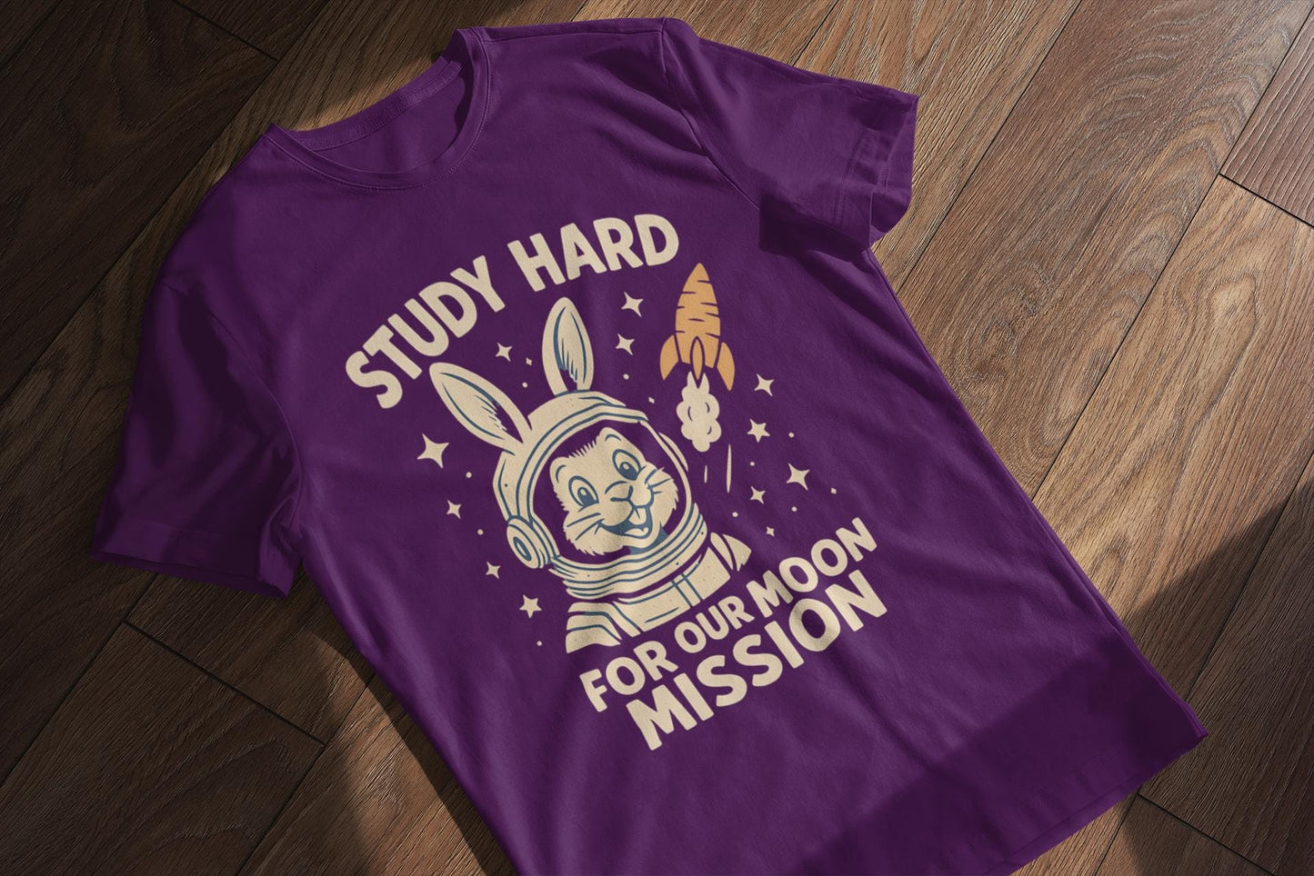 Astronaut Bunny Youth Tee, Study Hard Shirt, Back to School Gift for Students, Welcome Back T-Shirt, Back-to-School T-Shirt, Student Shirt