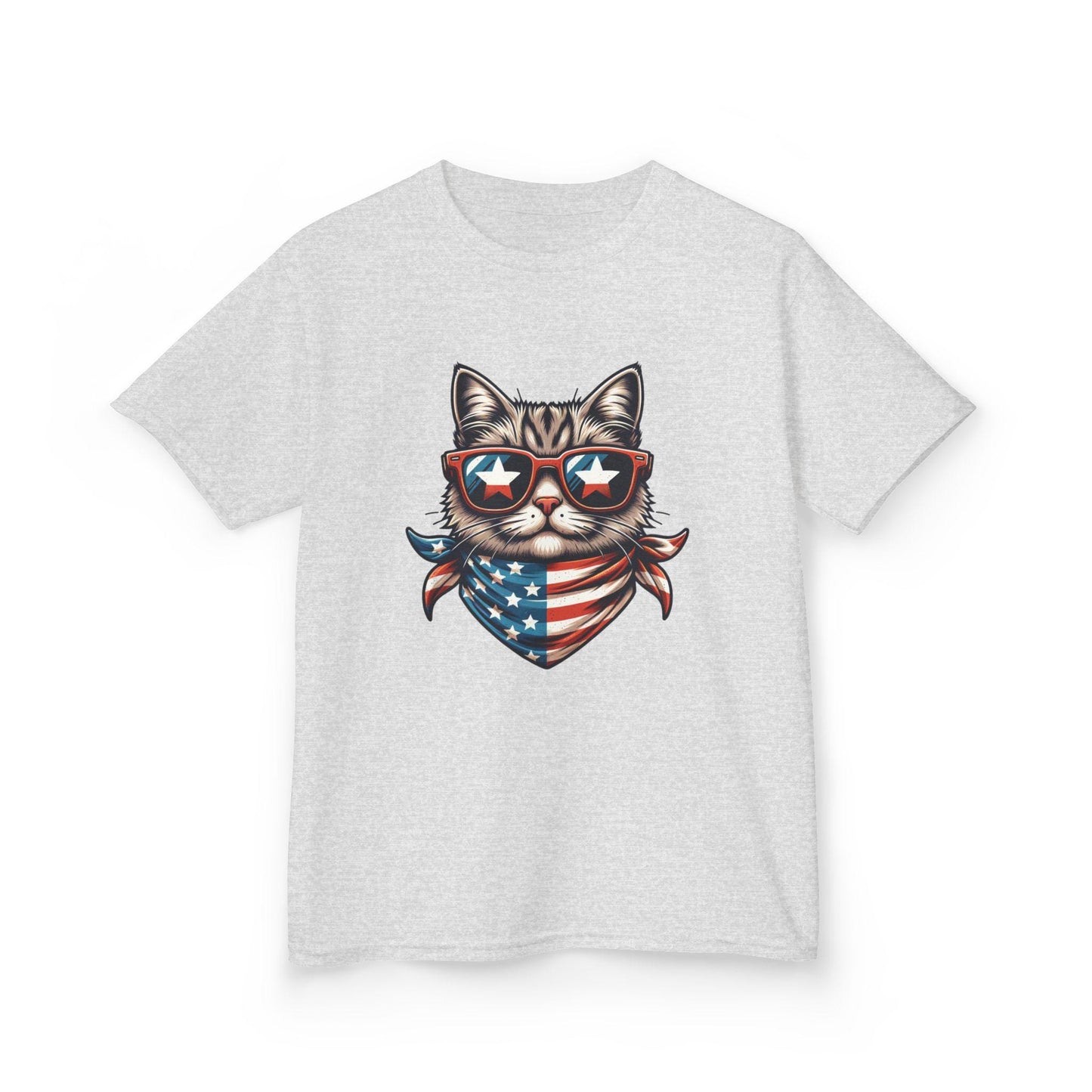 American Cool Cat 4th of July T-Shirt, July 4th Tee, Summer BBQ, Independence Day, Red White Blue, Comfort Colors, Back to School Clothing