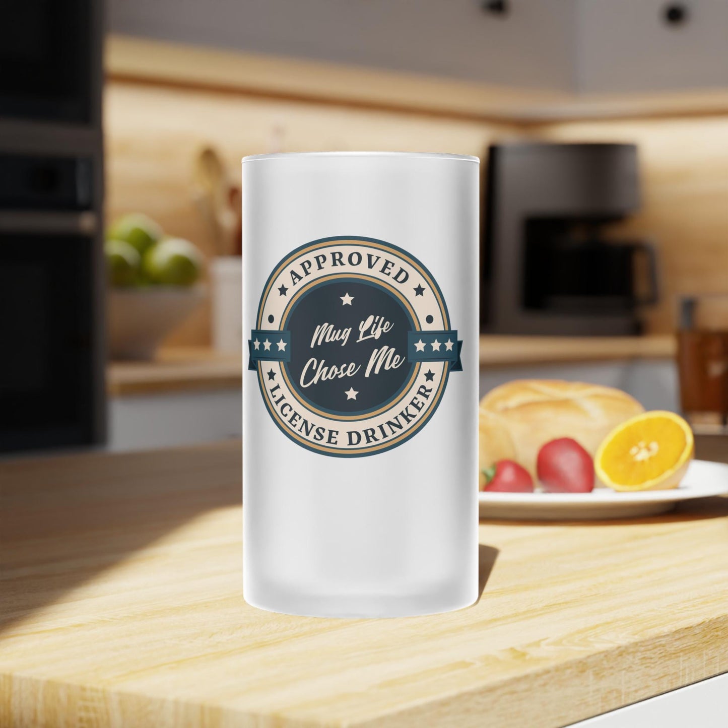 Father's Day Beer Mug - "Mug Life Chose Me", Frosted Beer Mug, Playful Beer Glass Joke, Father's Day Present, Gift for Dad Husband Boyfriend