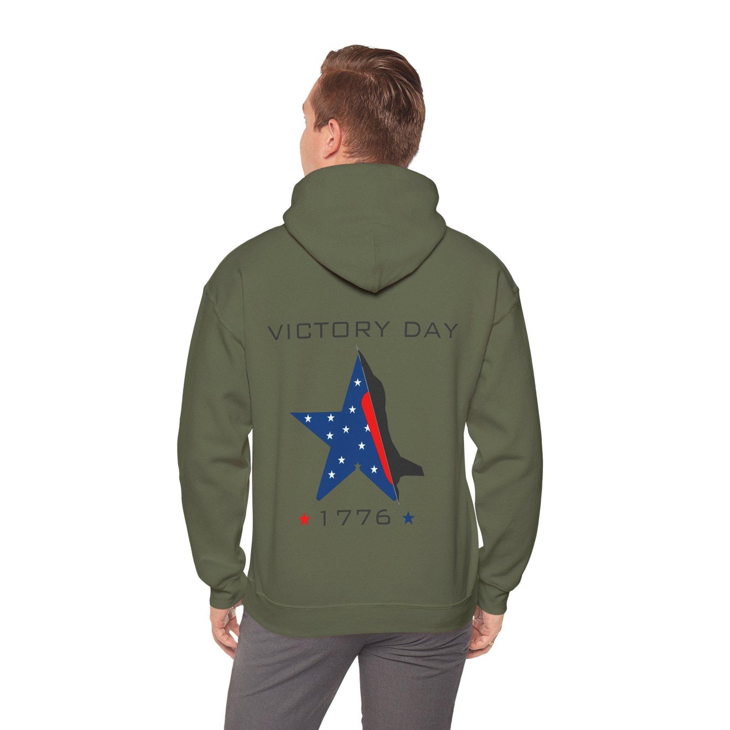 Victory Day Hoodie, Patriotic Sweatshirt, Comfy Casual Wear, Gift for Veterans, Independence Day Apparel, American Pride, Red White Blue