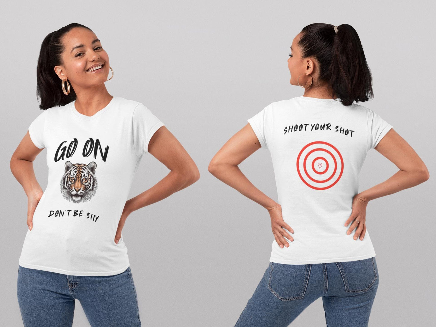 Go On Tiger Graphic Tee - Unisex Short Sleeve Shirt, Motivational Apparel, Animal Lover Gift, Casual Wear, Trendy T-Shirt, Flirty Fun Tee