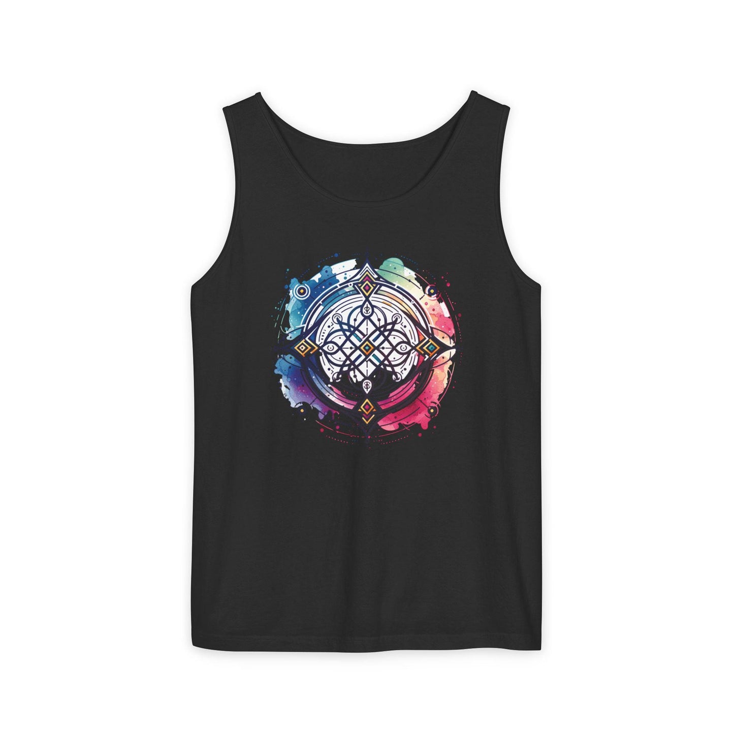 Colorful Mandala Tank Top, Neodiverse Astro Celestial Neo-Soul Tee, Boho Festival Shirt, Perfect Comfort Casual Holiday Weekend Wear