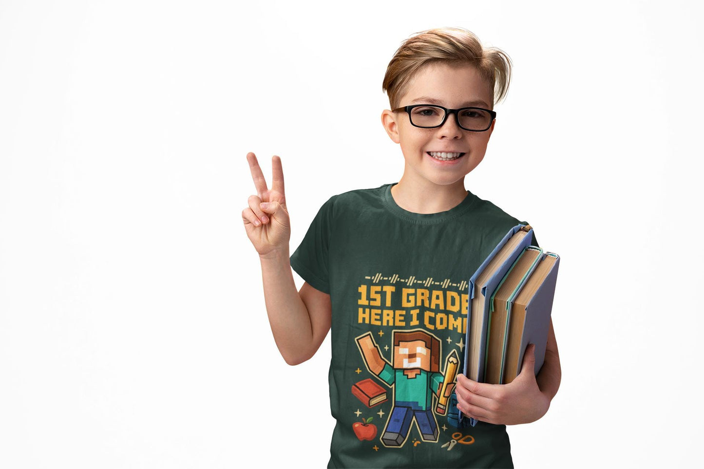 Minecraft Inspired 1st Grade Adventure Youth T-Shirt, Kids Tee, Back to School Gift for Students, Welcome Back T-Shirt, Back-to-School Tee