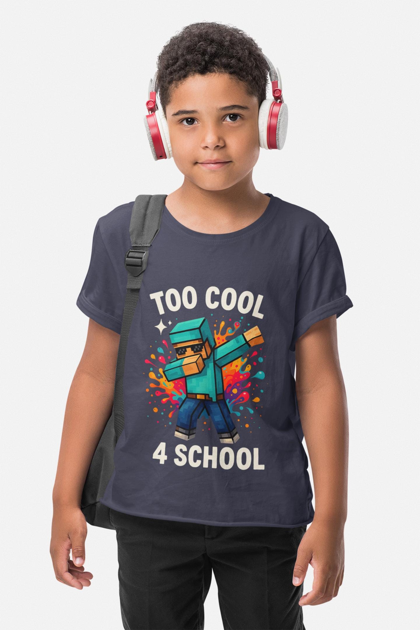 Minecraft Inspired Too Cool 4 School Youth T-Shirt, Kids Tee, Back to School Gift for Students, Welcome Back T-Shirt, Back-to-School T-Shirt