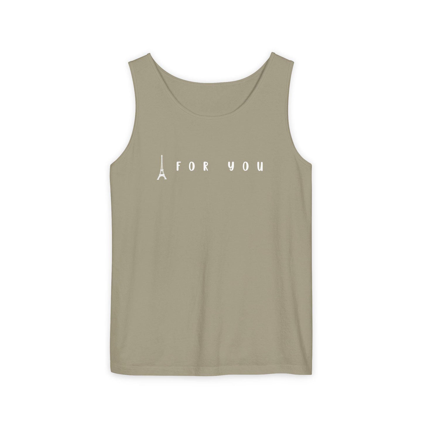 Eiffel in Love Tank Top, Playful Summer Beach Top, Flirty French Kiss Top, Paris Vacation Tank Top, Romantic Graphic Top for Her & Him