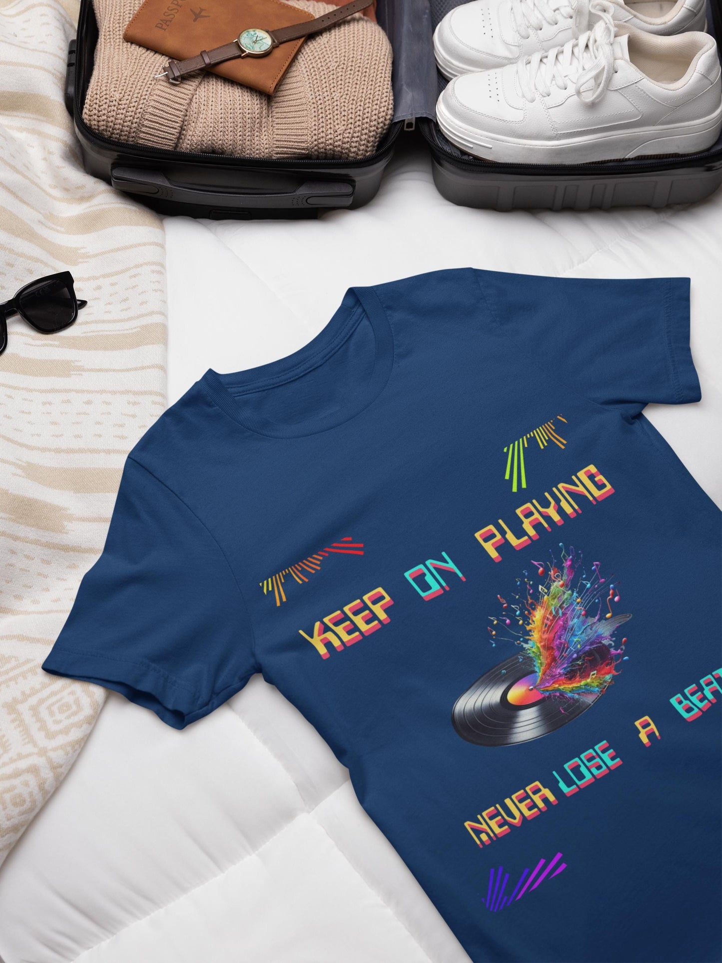 Vibrant Music Tee - Unisex Garment-Dyed T-shirt, Playful Vintage Shirt, Perfect for Musicians, Gifts for Music Lovers, Festival Apparel