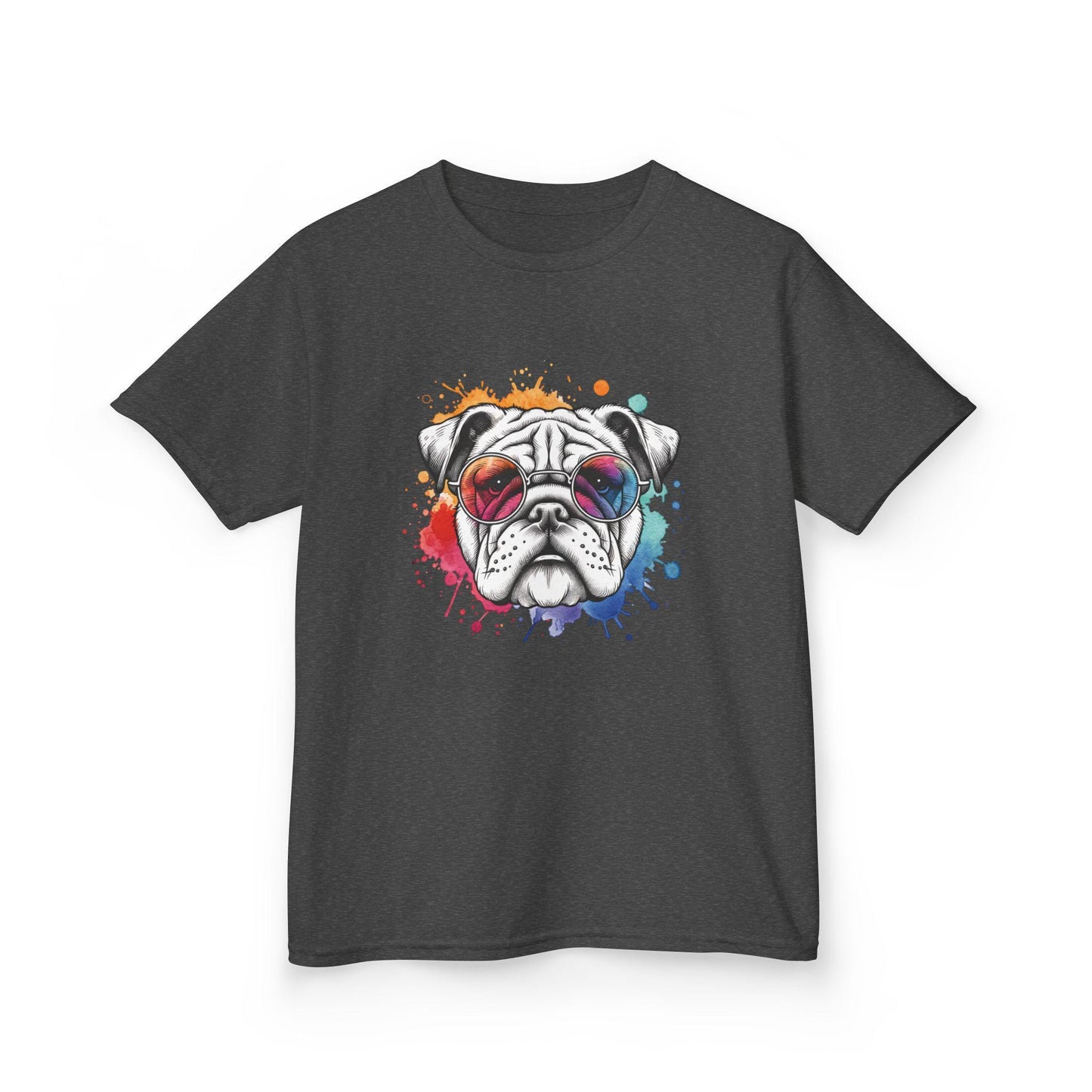 Comfort Colors Artistic Bulldog Illustrated T-Shirt, Kids Bulldug Graphic Tee, Fun Shirt for Children, Cool Summer Clothing, Gift For Kids