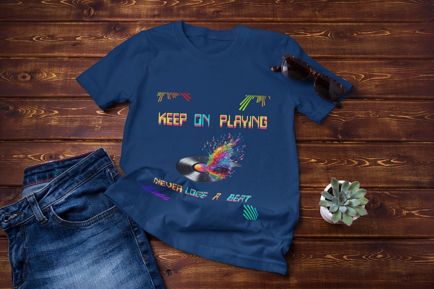 Vibrant Music Tee - Unisex Garment-Dyed T-shirt, Playful Vintage Shirt, Perfect for Musicians, Gifts for Music Lovers, Festival Apparel