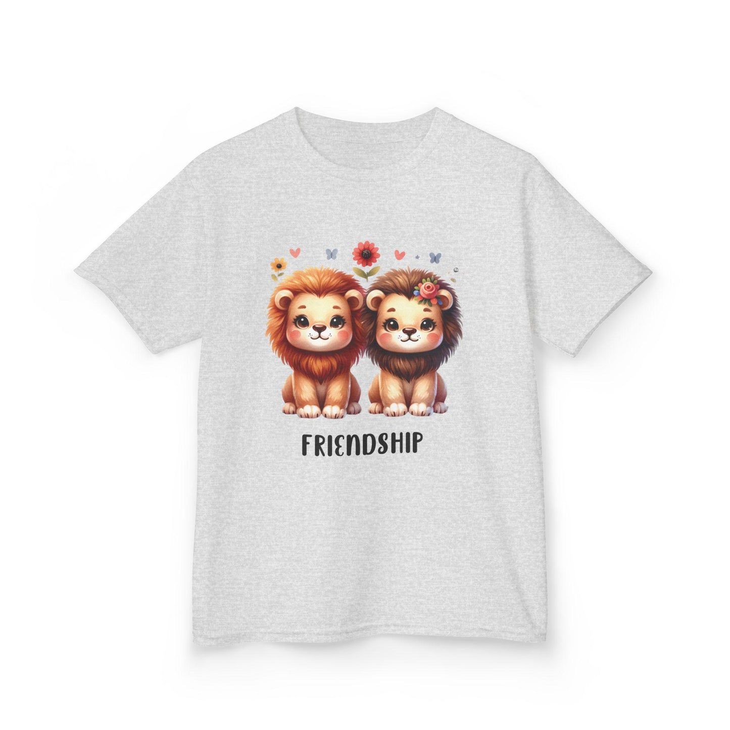 Kids Friendship Graphic Tee, Fun Shirt for Children, Cool Summer Clothing, Gift for Kids, Party Wear, Cool Boho Lion Natural Kids Youth Tee