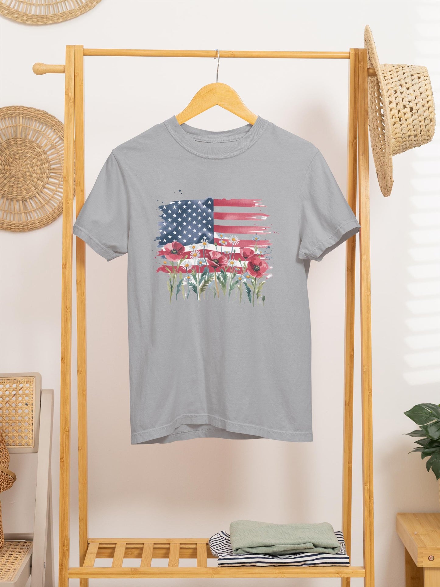 Retro America Shirt, American Flag, 4th Of July Tee, Minimalist Gifts Tee, Comfort Colors, Red White Blue, Fourth Of July Patriotic Gift