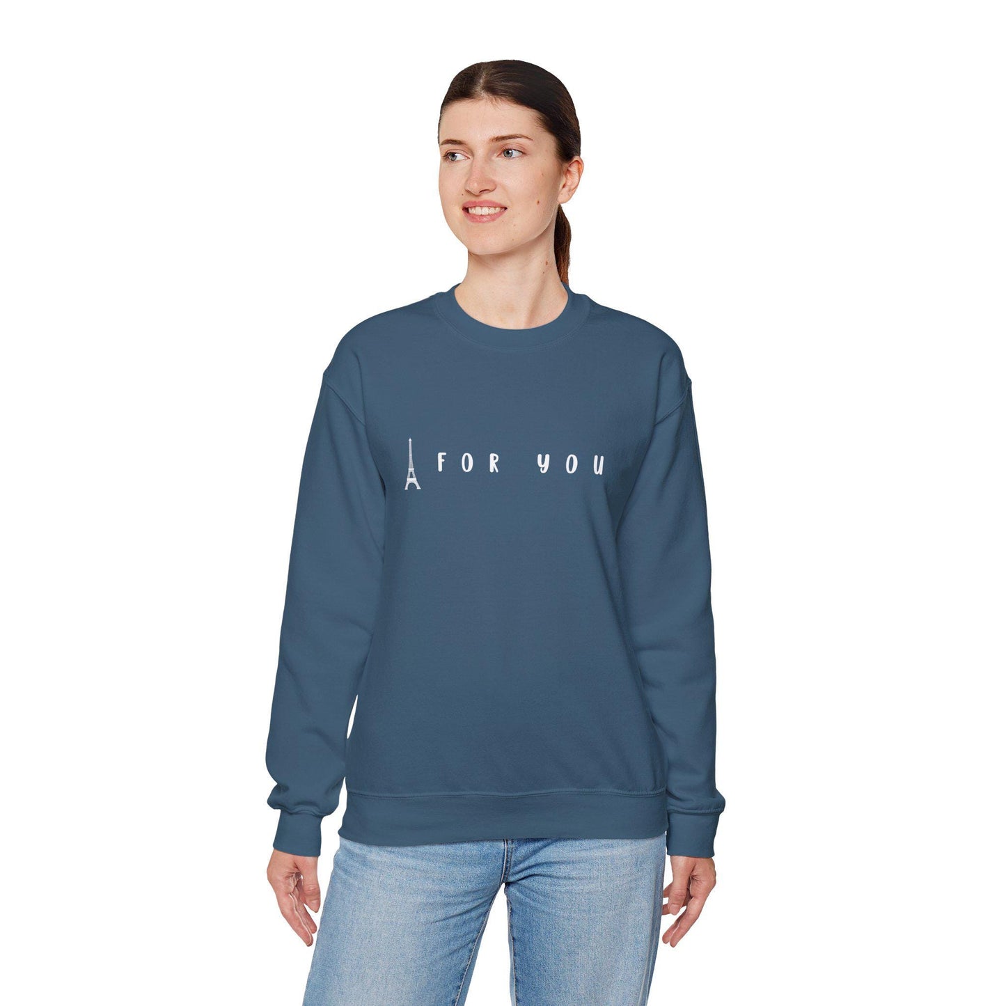 Eiffel in Love Unisex Sweatshirt, Fun Playful Summer Beach Sweatshirt, Flirty French Kiss Top, Paris Vacation Shirt, Parisian for Him/Her