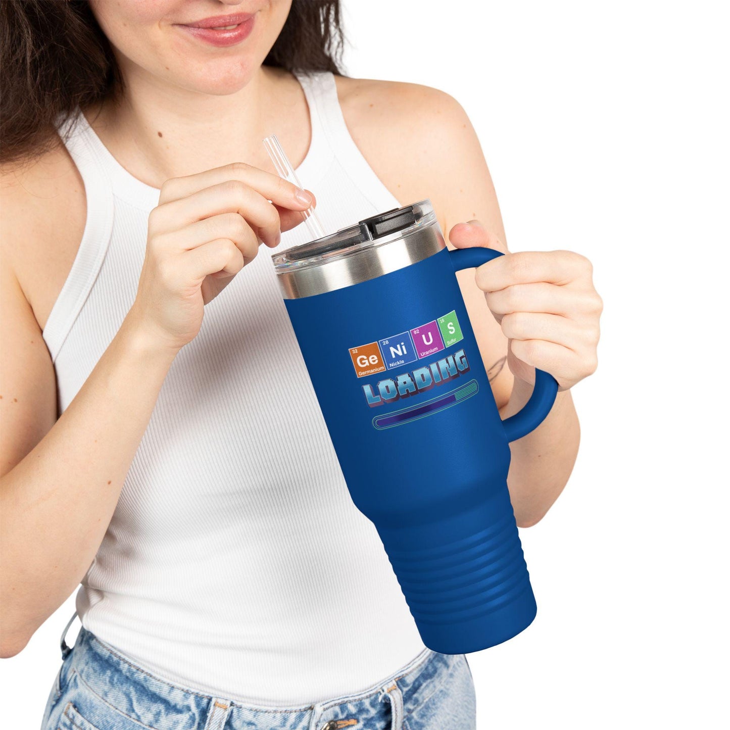 Genius Loading Insulated Travel Mug | 40oz Coffee Tumbler | Perfect Gift for Coffee Lovers, Travel, Home, Office, back to School Refreshment