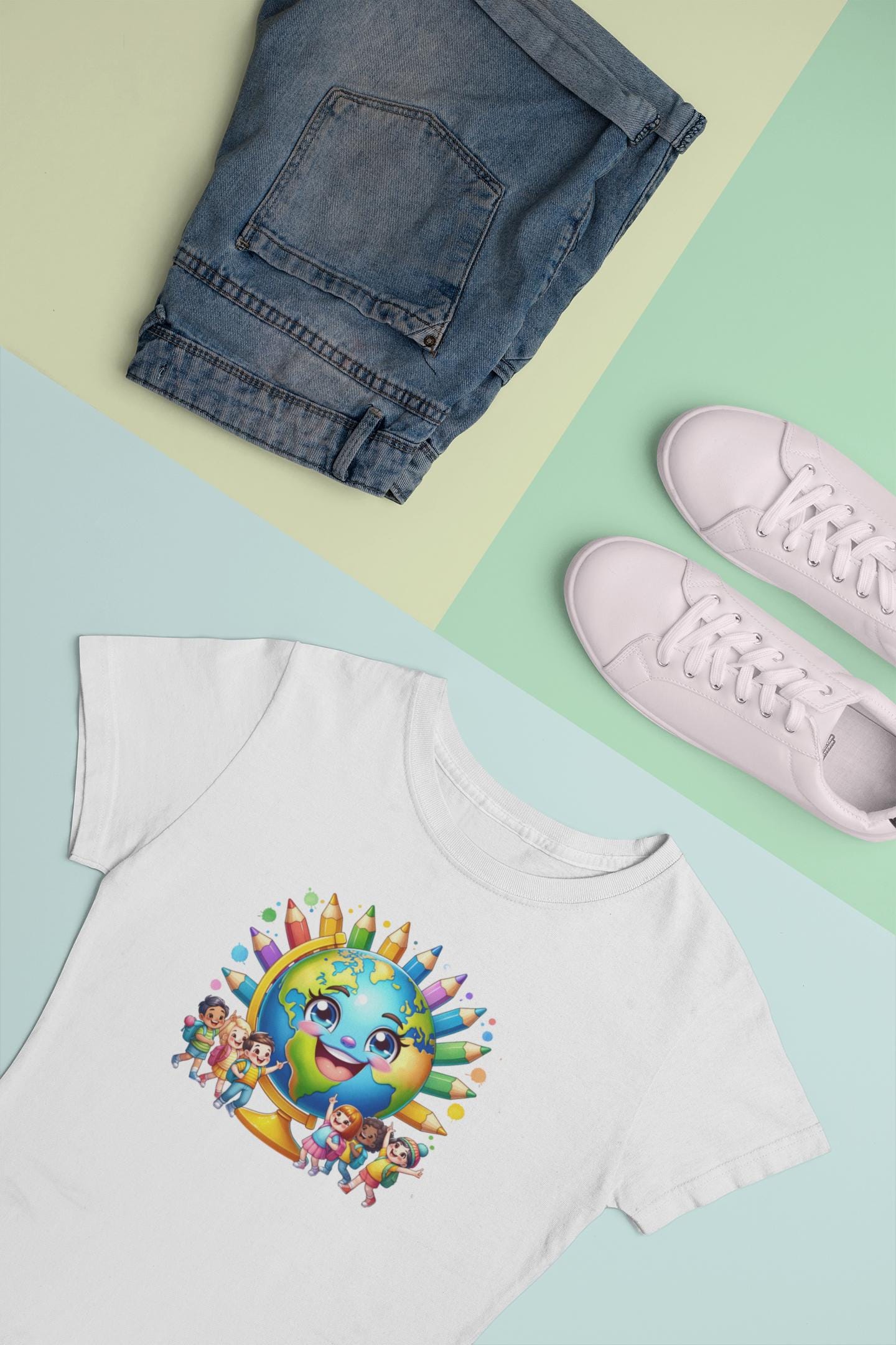 Kids Back to School T-Shirt, Cheerful Globe Graphic Tee, Fun Shirt for Children, Cool Back to School Clothing for Him and her, Gift For Kids