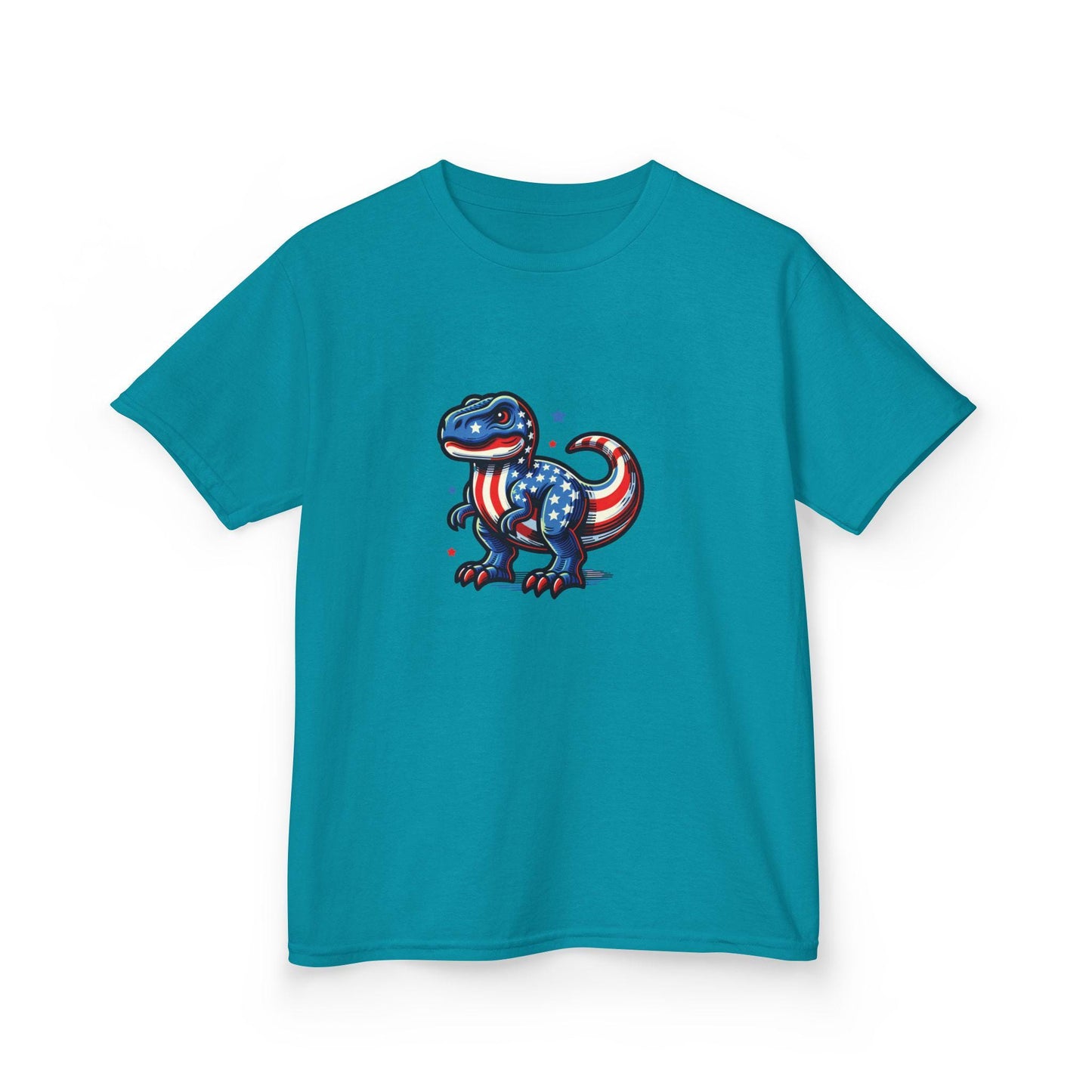 Dinosaur Fourth July Tee, Kids Dinosaur Graphic Tee, Fun Shirt for Children, Cool Summer Clothing, Funny Independence Day Gift For Kids