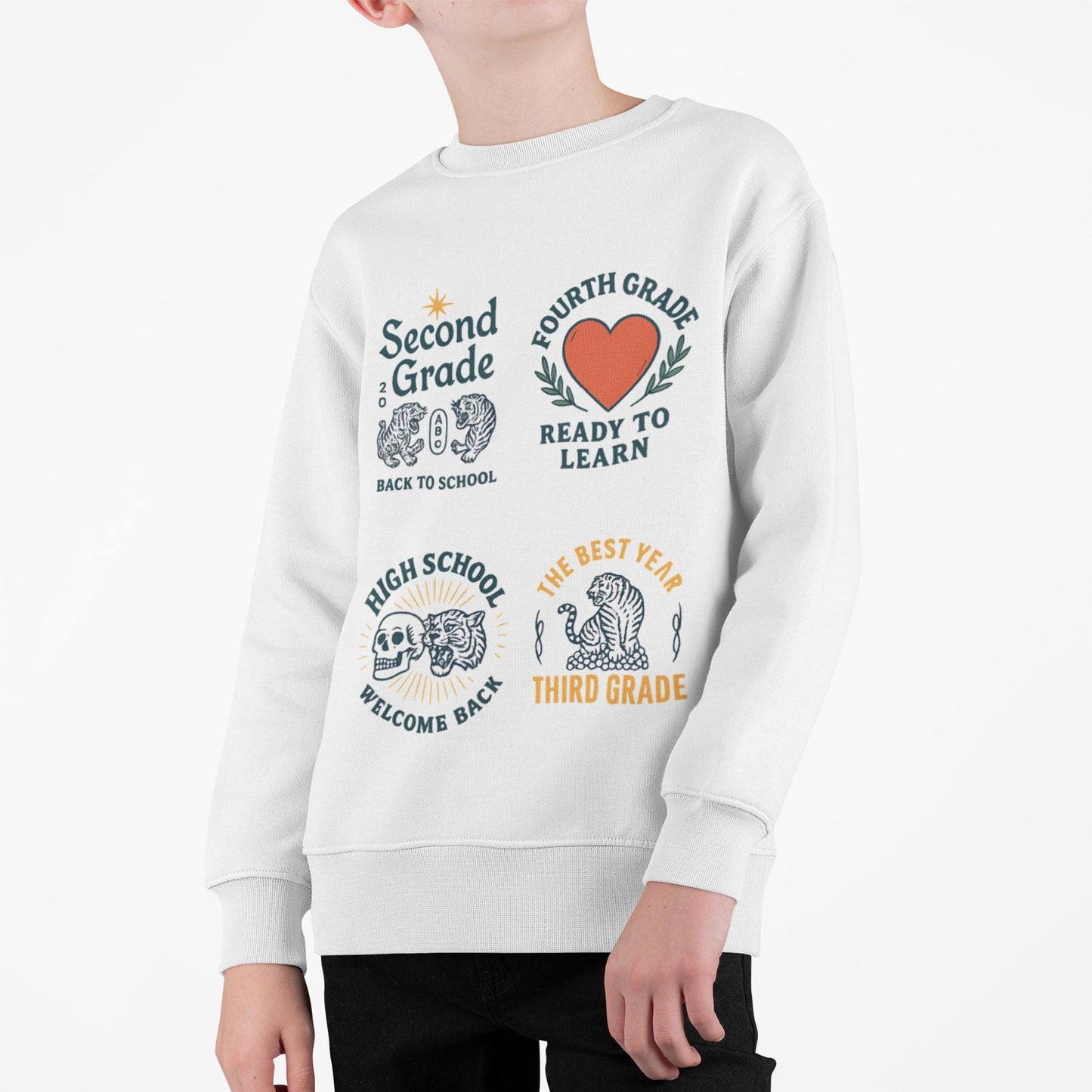 Kids Inspiring Sweatshirt - Inspiring Message for Different School Grades, Fun Sweatshirt, Gift for Boys & Girls Back to School