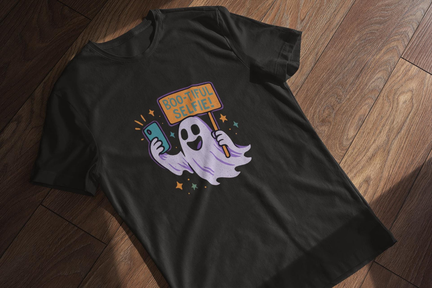 Boo-tiful Selfie Ghost Kids Tee, Halloween Shirt, Youth Tee for Boys and Boys, Spooky Kids Apparel, Fun Ghost Design, Back to School Apparel