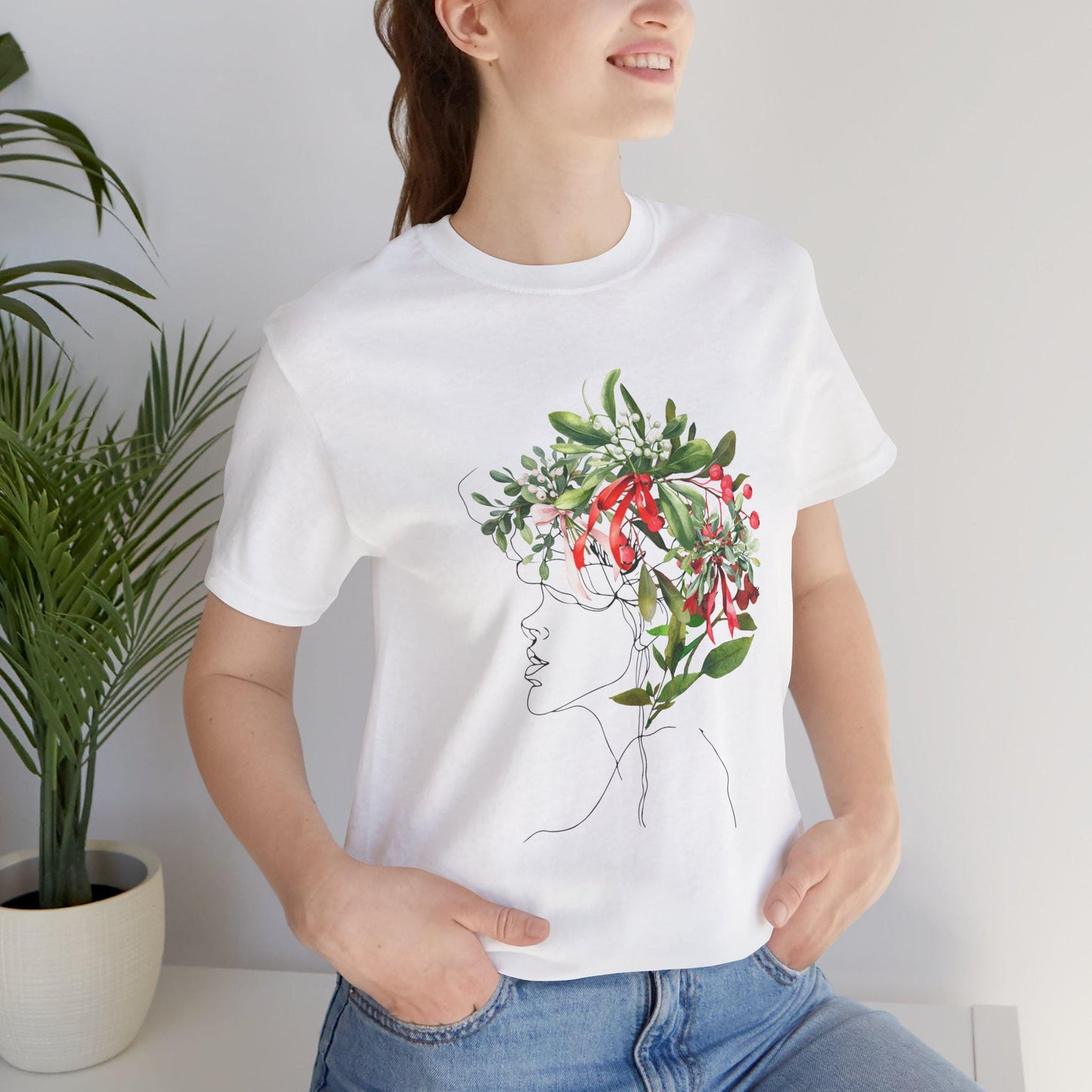 Floral Silhouette Tee, Bohemian Style Shirt, Nature Lover Gift, Spring Fashion, Casual Spring Summer Fall Wear, Eco-Friendly T-Shirt