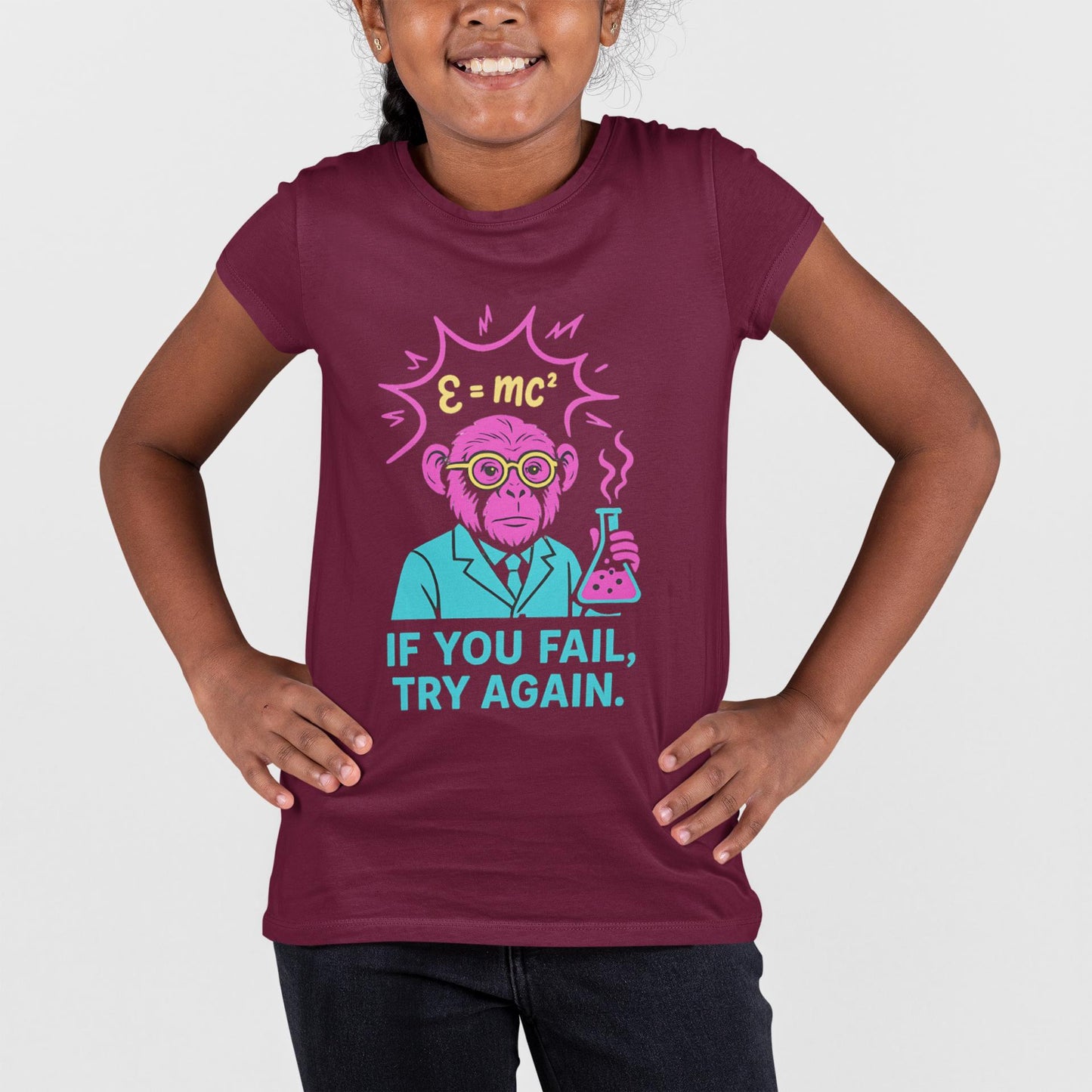 Youth Motivational Tee - 'If You Fail, Try Again'- Back to School Gift for Students, Welcome Back Tee, Back-to-School T-Shirt, Student Shirt