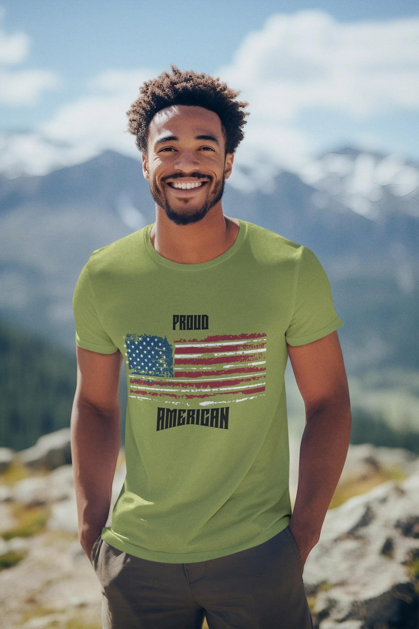 Proud American Graphic Tee, Unisex Short Sleeve Shirt, Patriotic Wear, USA Independence Day, Gift for Veterans, Casual Style