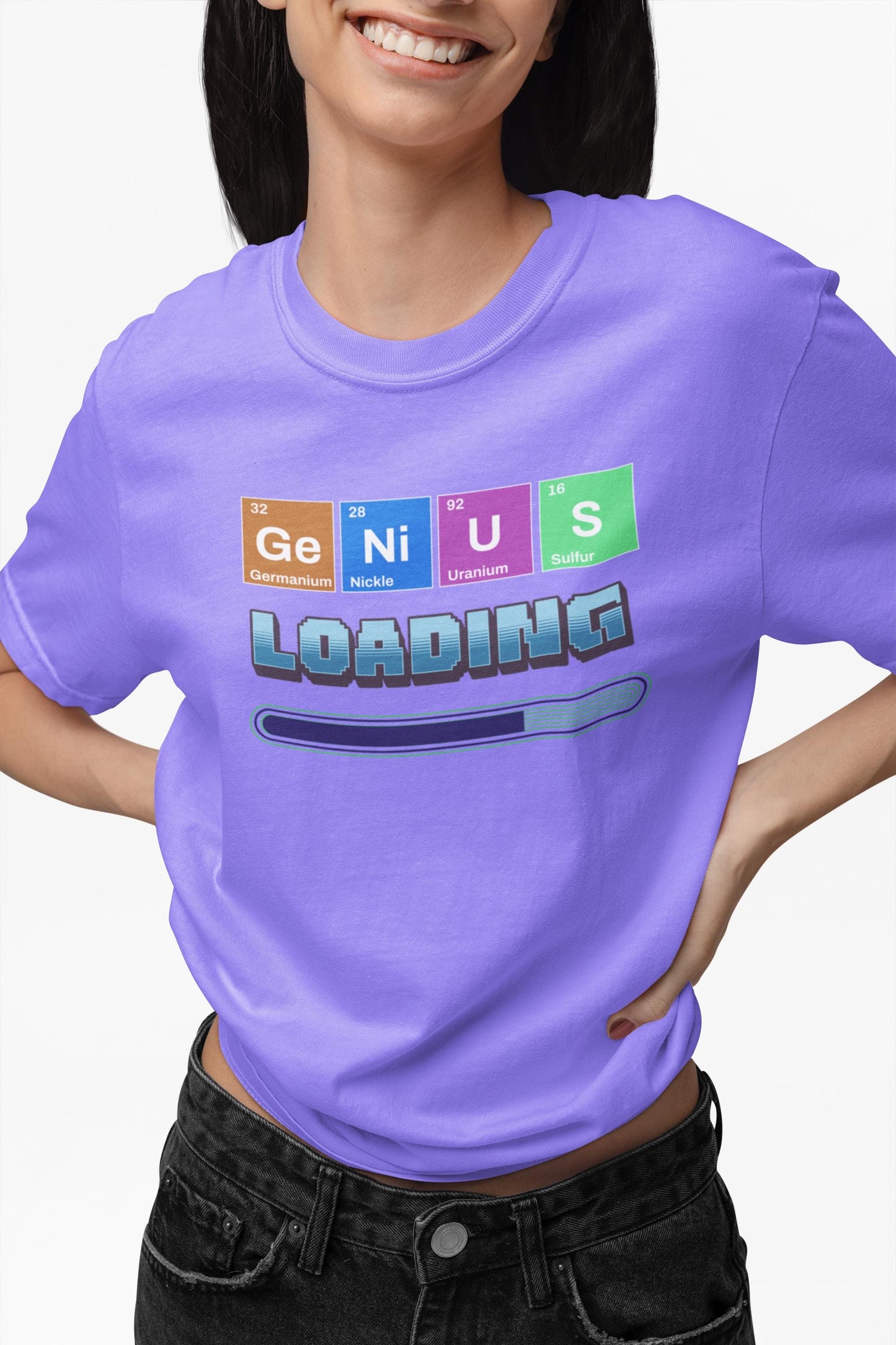 Genius Loading T-Shirt, Funny Science Shirt, Graphic Tee Gift for Students, Comfort Colors Casual Wear, Fun Back to School Nerdy Tee, Unisex