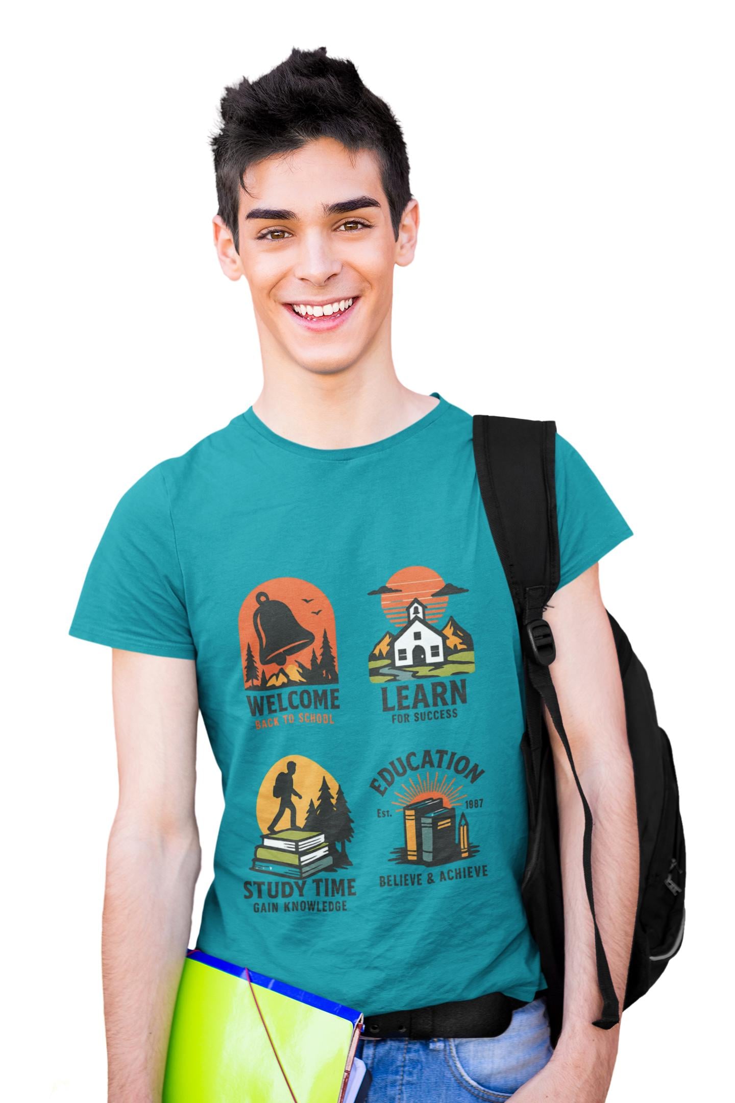 Kids Educational Tee - Welcome, Learn, Study Time, Fun Learning Shirt, Classroom Style, Back to School, Gift for Boys & Girls back to School