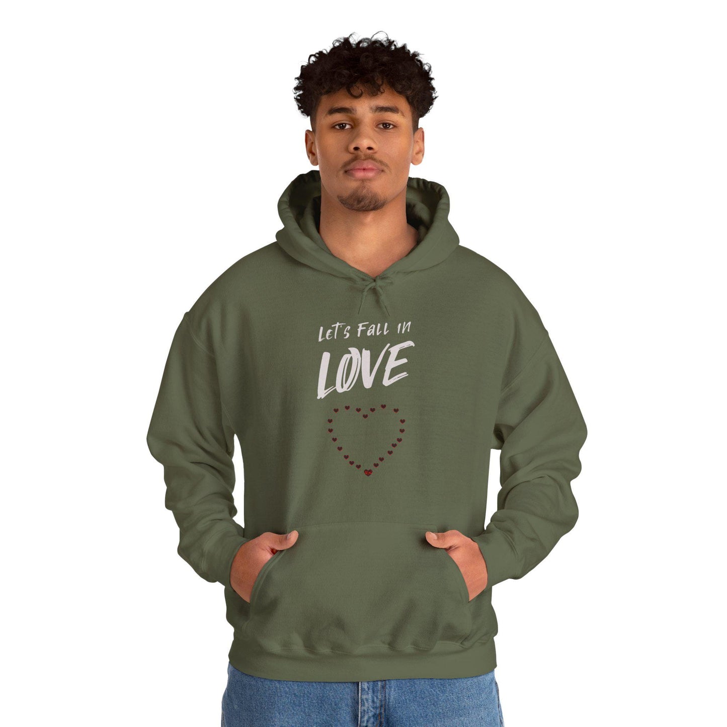Let's Fall in Love Fun Flirty Hoodie, Fall Graphic Hooded Sweatshirt, Everyday Wear Cozy Hoodie, Cute Summer Top, Unisex Pullover Sweater