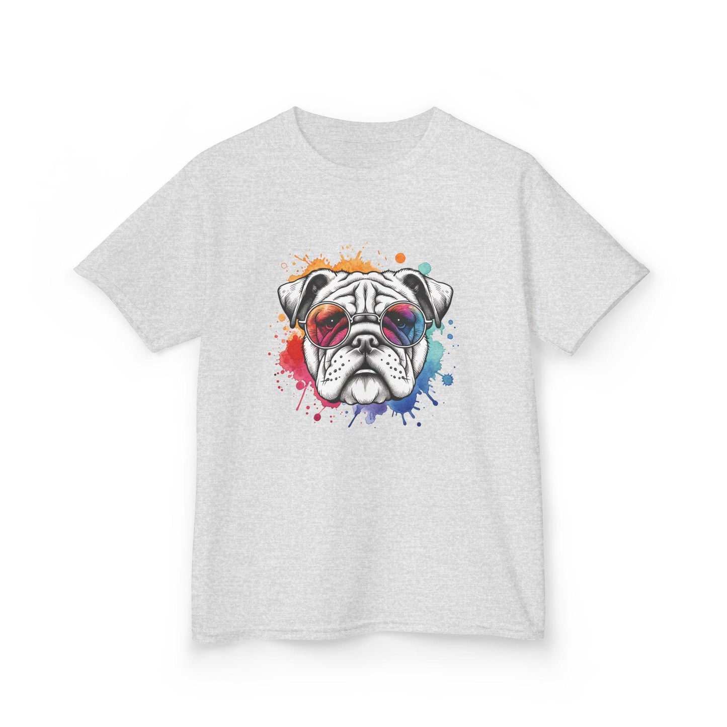 Comfort Colors Artistic Bulldog Illustrated T-Shirt, Kids Bulldug Graphic Tee, Fun Shirt for Children, Cool Summer Clothing, Gift For Kids