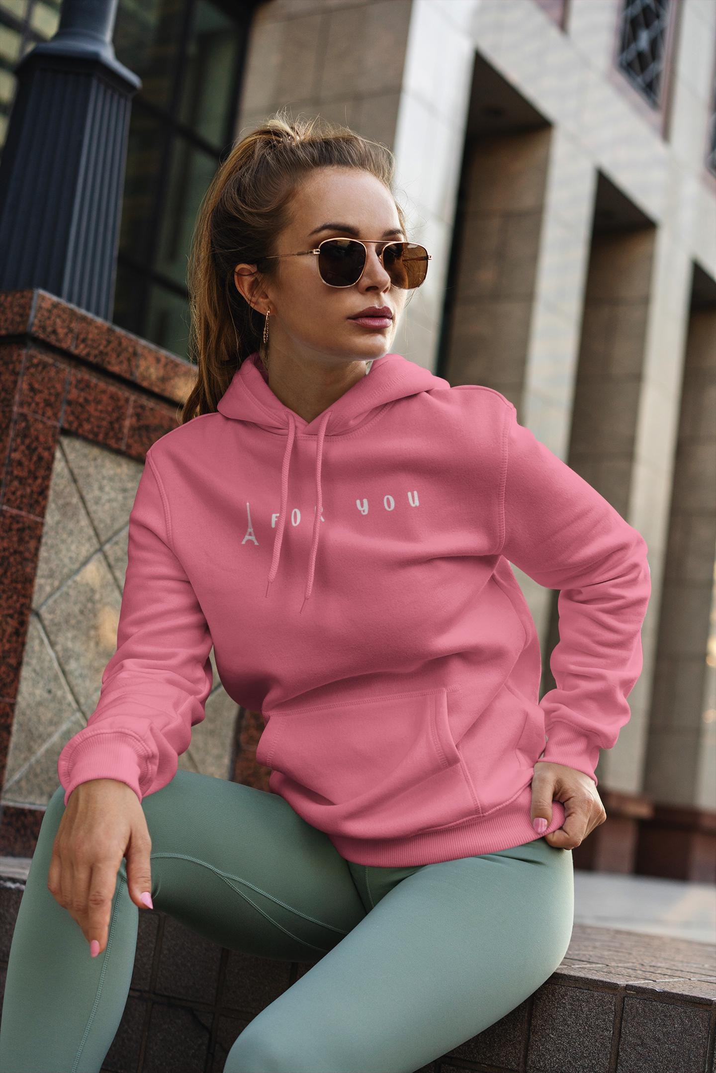 Eiffel in Love Unisex Hoodie, Fun Playful Summer Beach Hoodie, Flirty French Kiss Top, Paris Vacation Hoodie, Romantic Hoodie for Him/Her