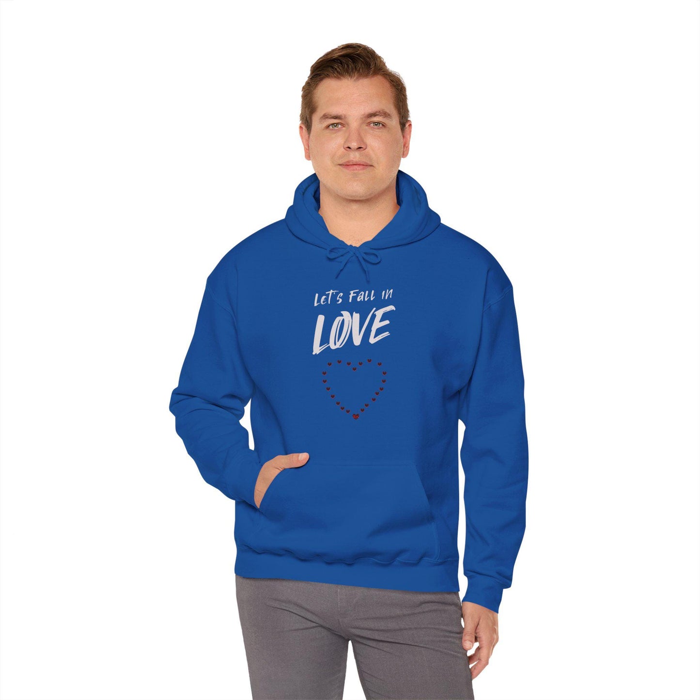 Let's Fall in Love Fun Flirty Hoodie, Fall Graphic Hooded Sweatshirt, Everyday Wear Cozy Hoodie, Cute Summer Top, Unisex Pullover Sweater