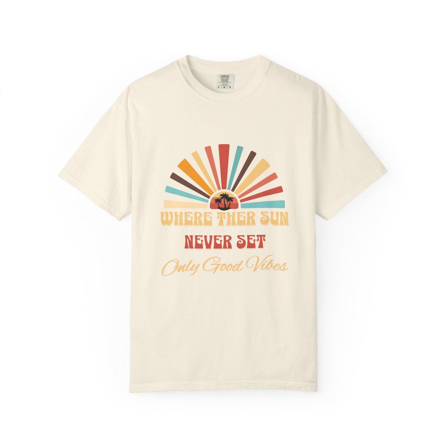 Sunshine Shirt, Summer Vibe Shirt, Everyday Comfort Colors, Only Good Vibes, Retro Sunset Rays Shirt, Weekend Style To, Unisex Casual Wear