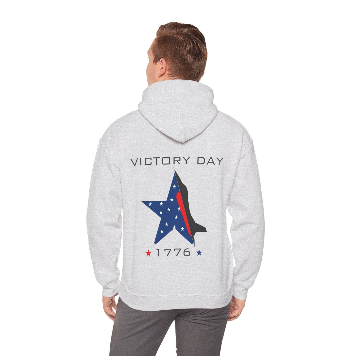 Victory Day Hoodie, Patriotic Sweatshirt, Comfy Casual Wear, Gift for Veterans, Independence Day Apparel, American Pride, Red White Blue