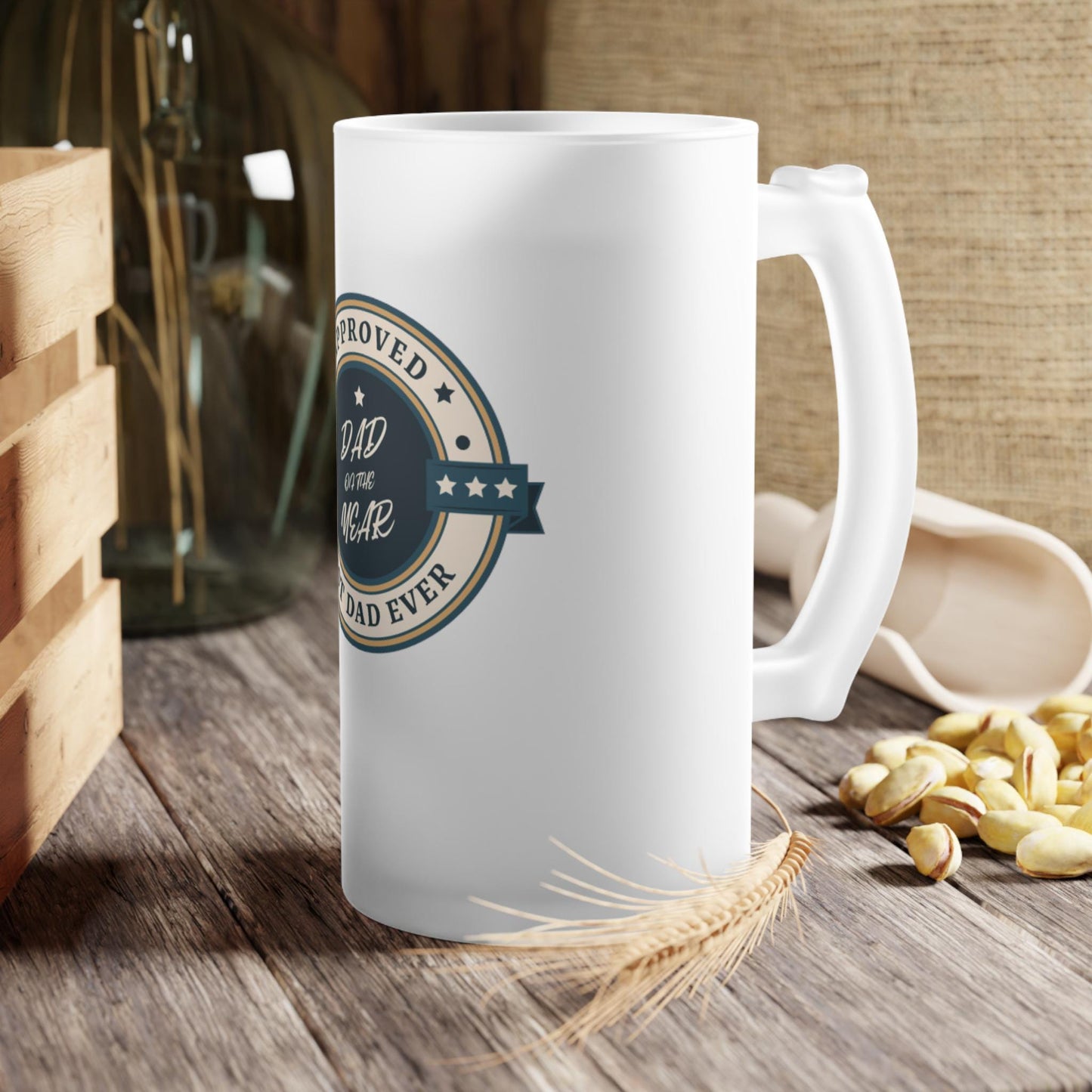 Personalized Husband Dad Grandpa Frosted Beer Mug for Dad, Best Dad Ever Gift, Funny Beer Glass, Father's Day Present, Birthday Gift for Him