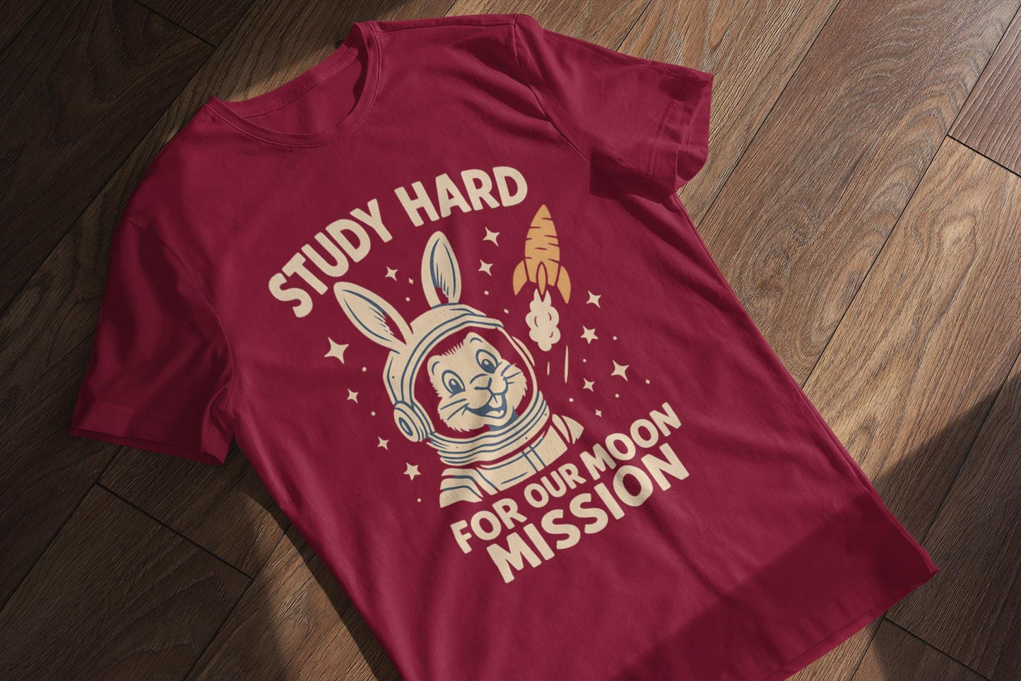 Astronaut Bunny Youth Tee, Study Hard Shirt, Back to School Gift for Students, Welcome Back T-Shirt, Back-to-School T-Shirt, Student Shirt