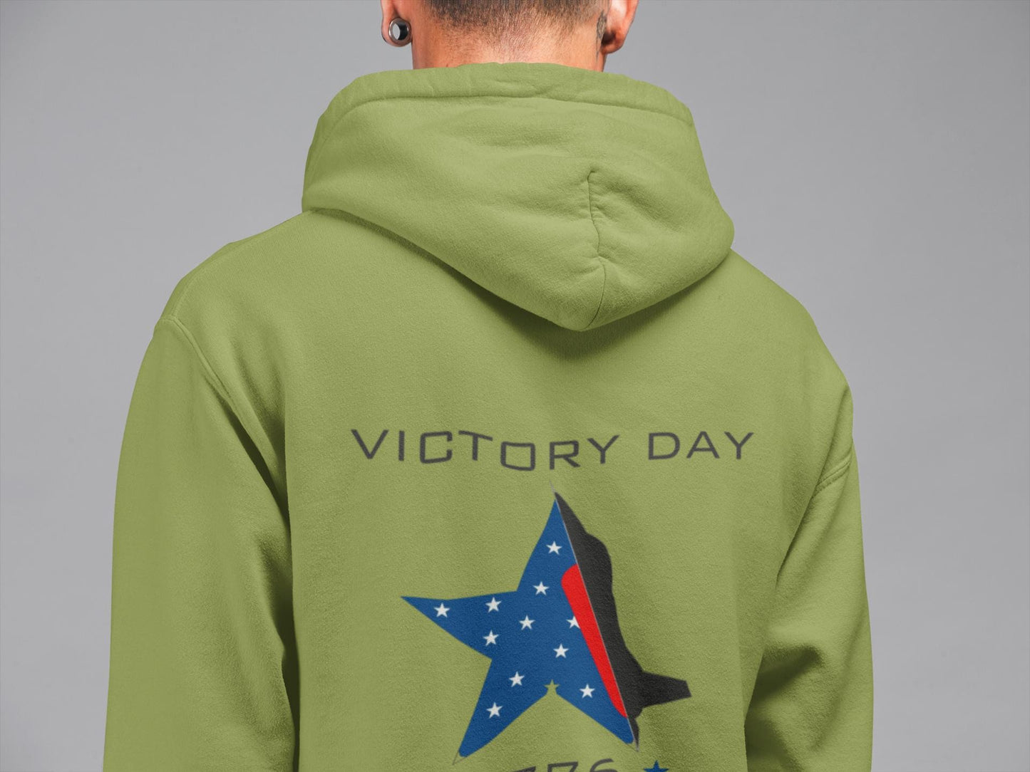Victory Day Hoodie, Patriotic Sweatshirt, Comfy Casual Wear, Gift for Veterans, Independence Day Apparel, American Pride, Red White Blue