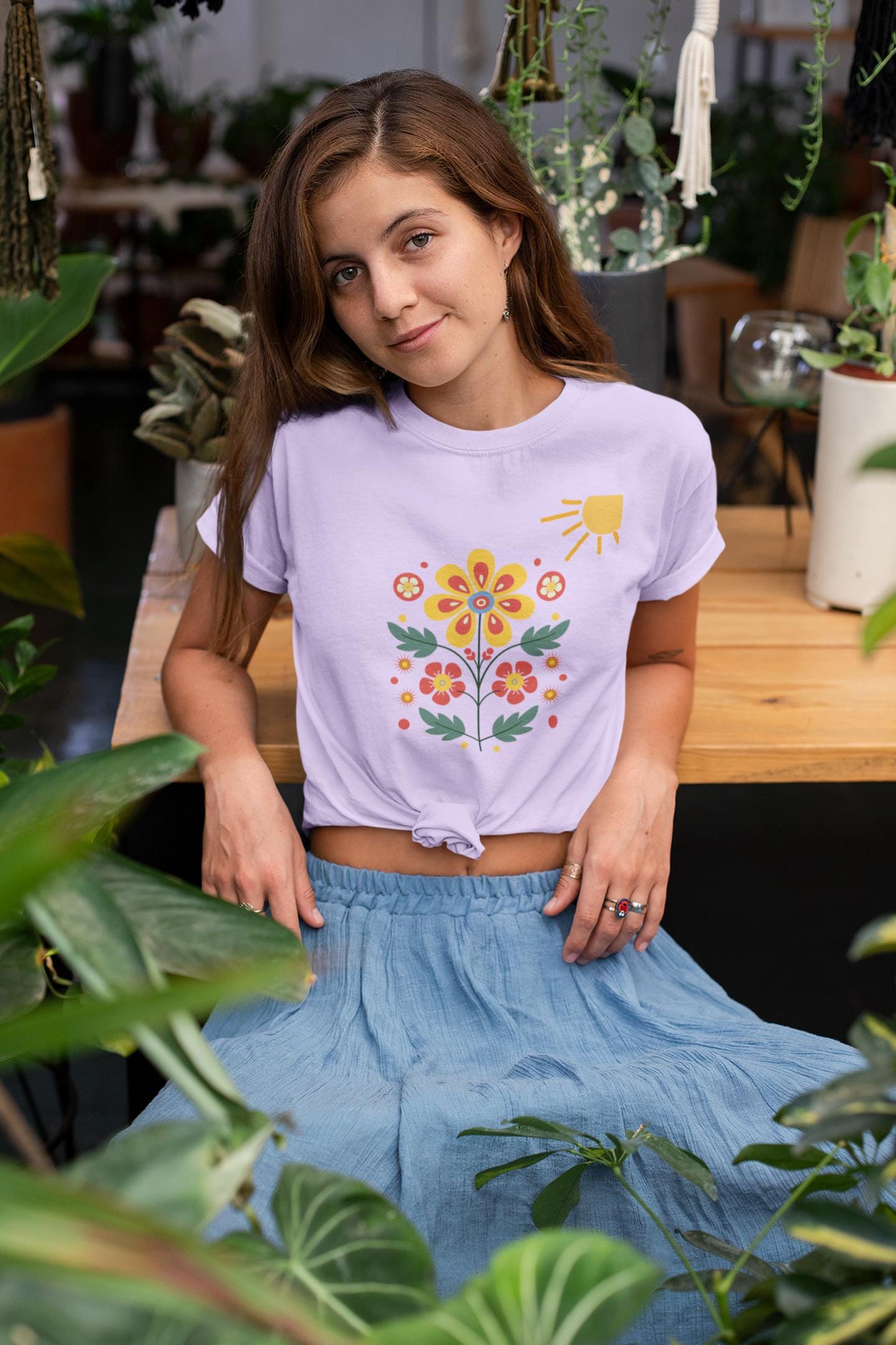 Boho Floral Tee, Nature Inspired Shirt, Spring Floral Top, Unisex Eco-Friendly T-Shirt, Perfect Gift for Garden Lovers, Summer Vibes
