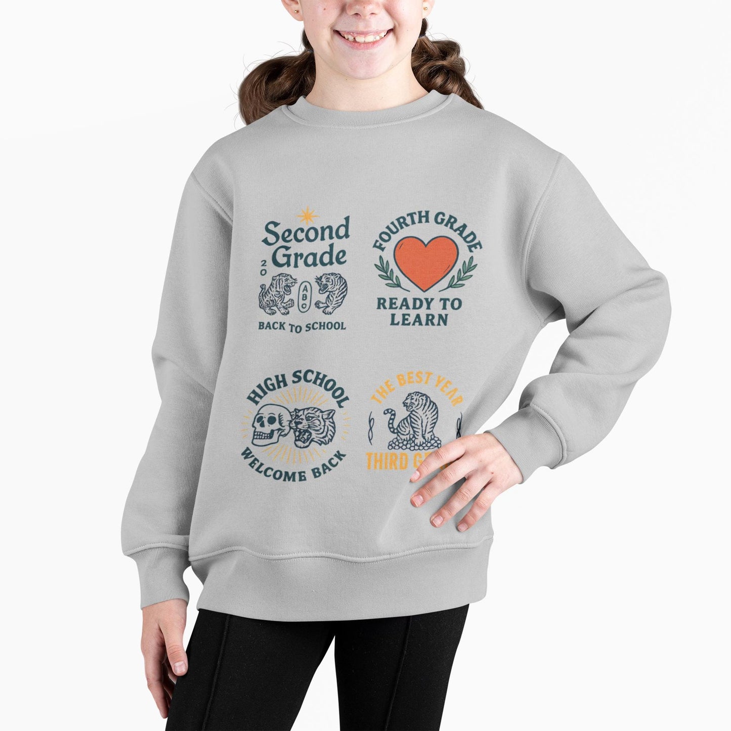 Kids Inspiring Sweatshirt - Inspiring Message for Different School Grades, Fun Sweatshirt, Gift for Boys & Girls Back to School