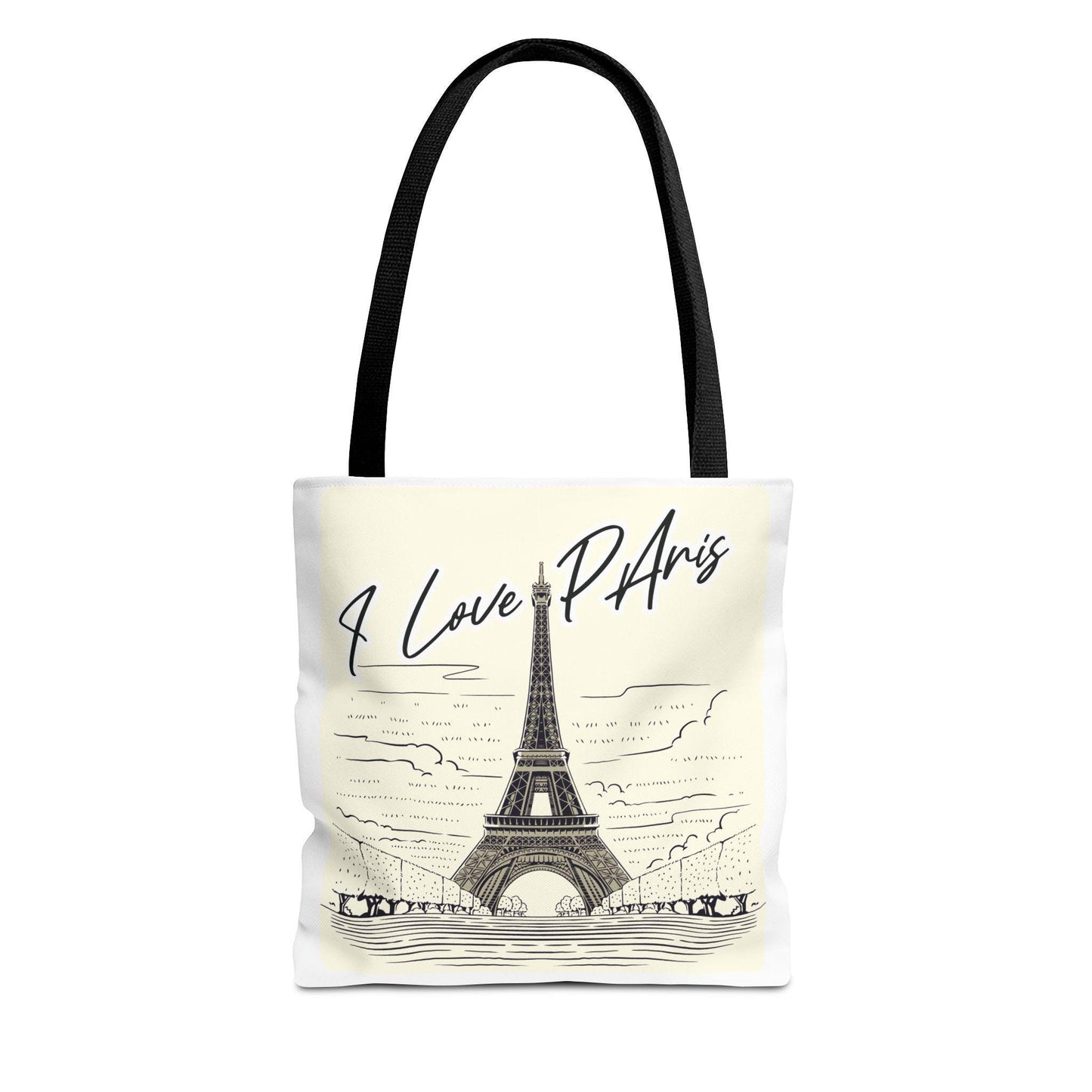 Parisian Love Tote Bag, AOP Shoulder Bag, Eco-friendly Canvas, Travel Accessory, Gift for Her, Day Out Essentials