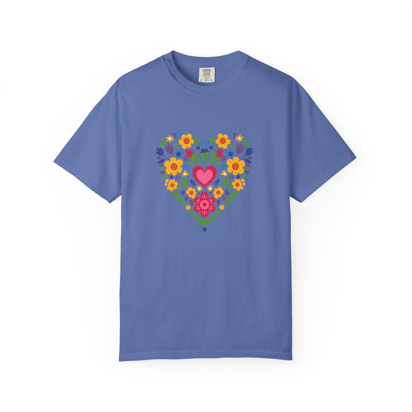 Floral Heart Unisex T-Shirt, Colorful Graphic Tee for Nature Lovers, Perfect for Spring Parties, Mother's Day Gift, Casual Everyday Wear