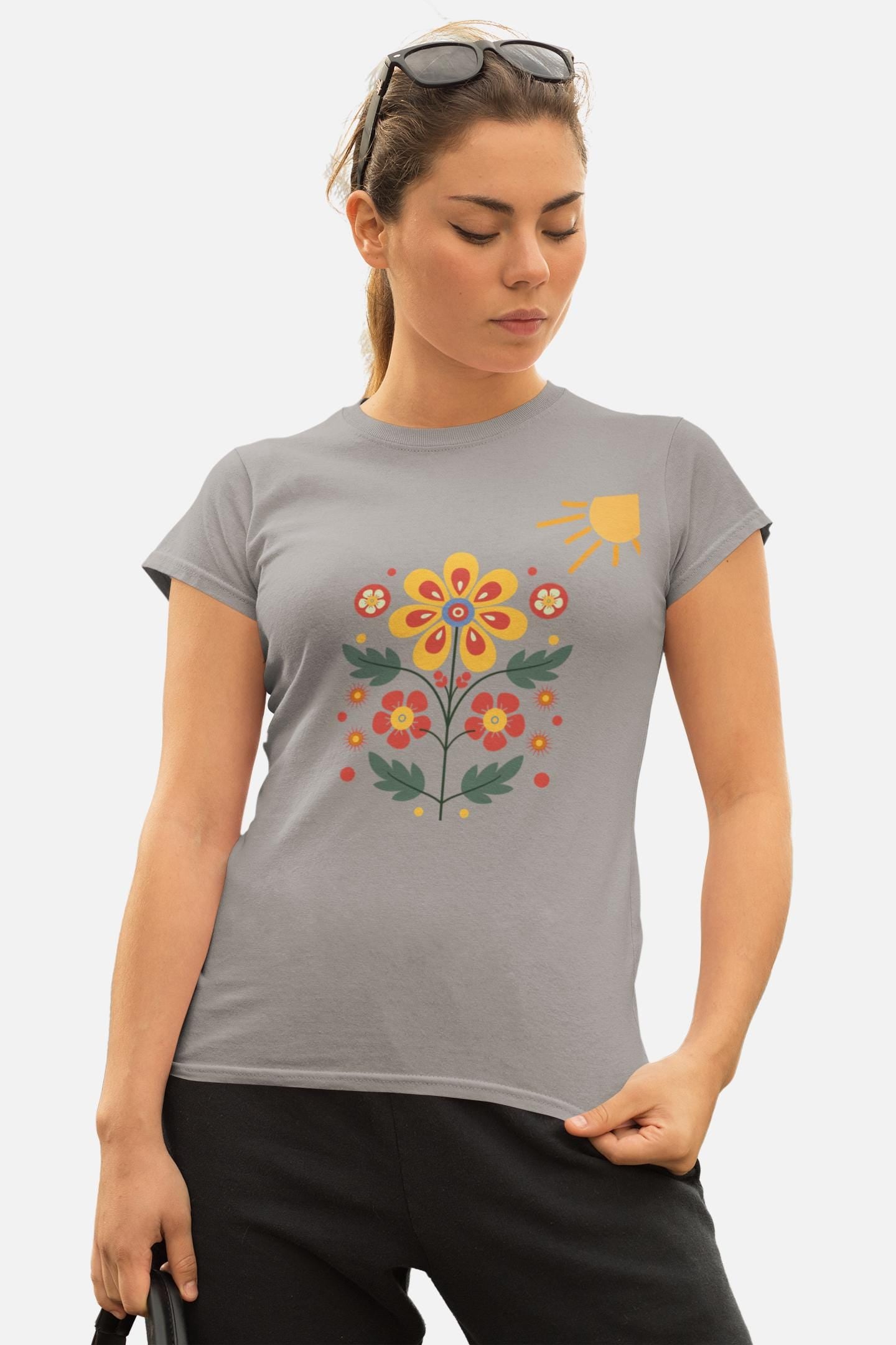 Boho Floral Tee, Nature Inspired Shirt, Spring Floral Top, Unisex Eco-Friendly T-Shirt, Perfect Gift for Garden Lovers, Summer Vibes