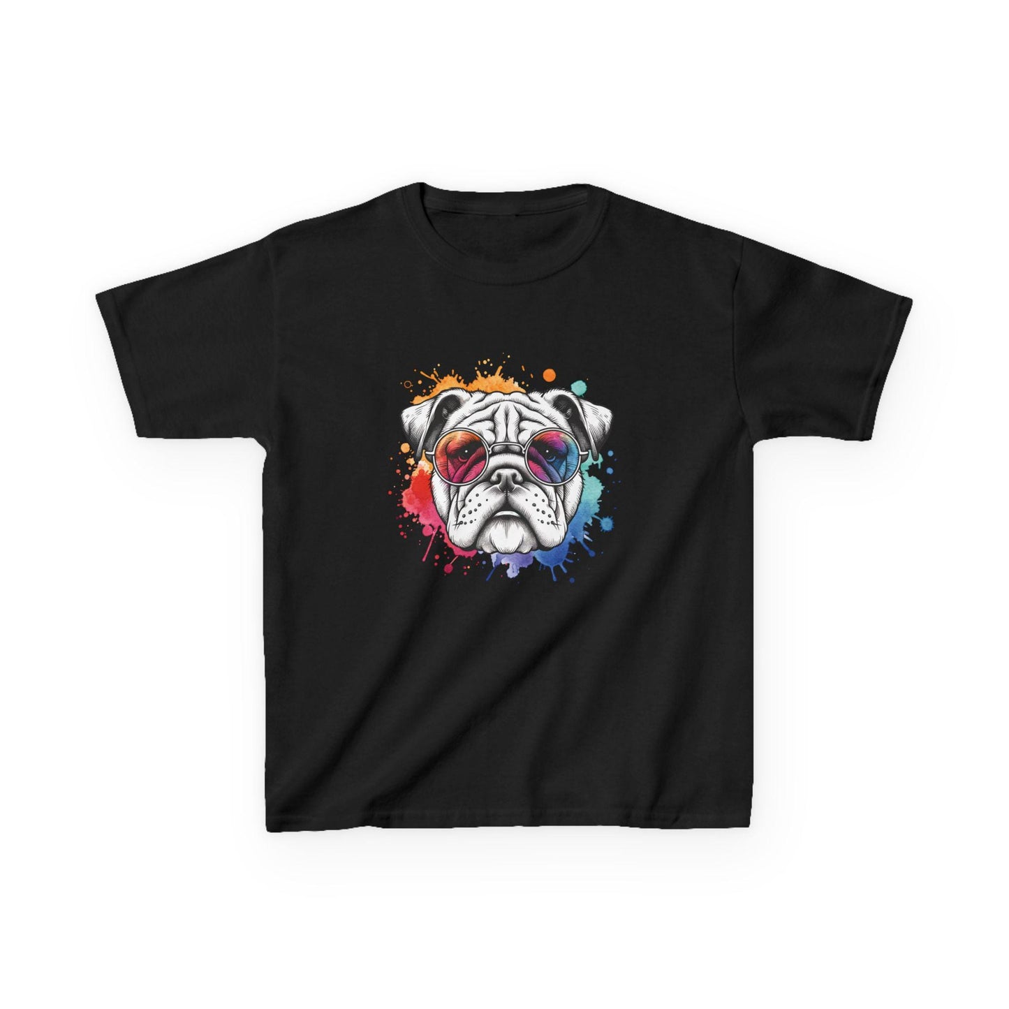 Comfort Colors Artistic Bulldog Illustrated T-Shirt, Kids Bulldug Graphic Tee, Fun Shirt for Children, Cool Summer Clothing, Gift For Kids