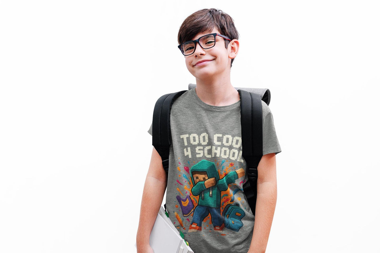 Minecraft Inspired Too Cool 4 School Youth T-Shirt, Kids Tee, Back to School Gift for Students, Welcome Back T-Shirt, Back-to-School T-Shirt