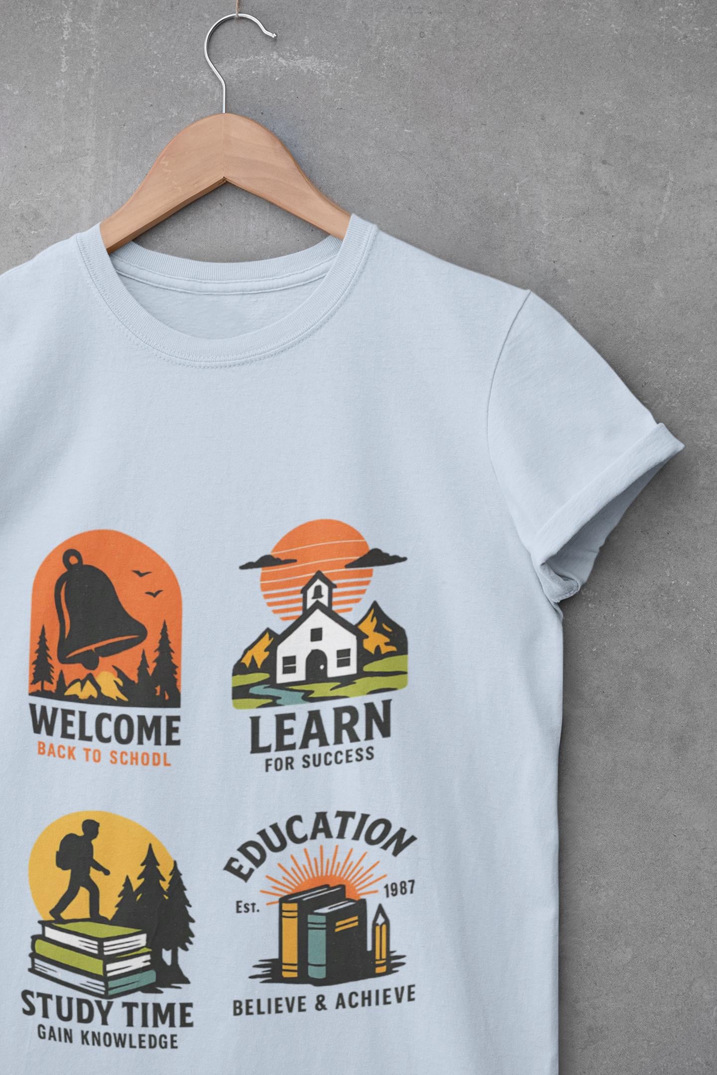 Kids Educational Tee - Welcome, Learn, Study Time, Fun Learning Shirt, Classroom Style, Back to School, Gift for Boys & Girls back to School