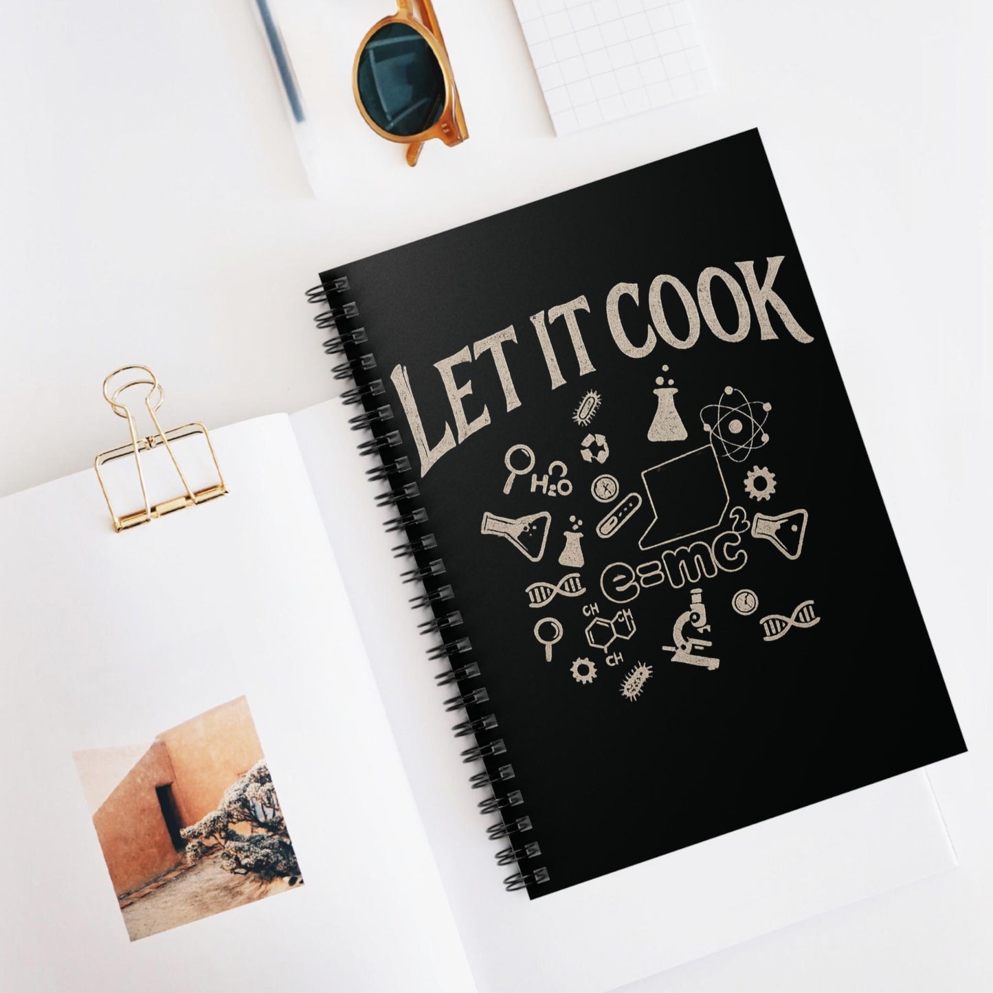Science Lab Spiral Notebook, Chemistry Journal for Students Teachers STEM Gift Cute, Study Notes Planner Back to School Laboratory Scientist
