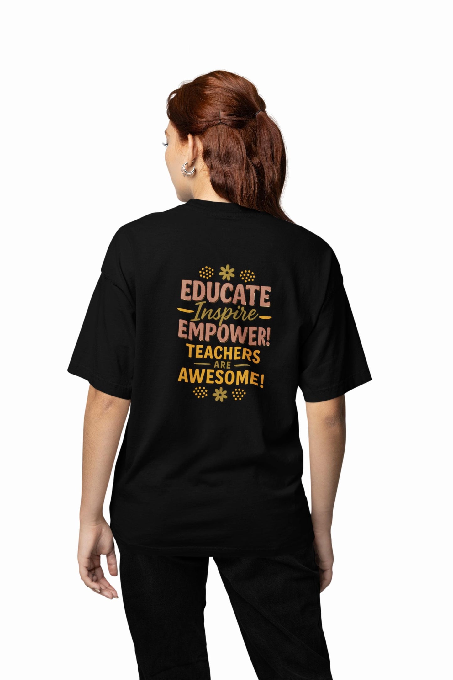 Educate Inspire Empower Teachers Are Awesome Beefy-T® Short-Sleeve T-Shirt, Great Gift for Educator, Ideal Back to School Tee, Teacher