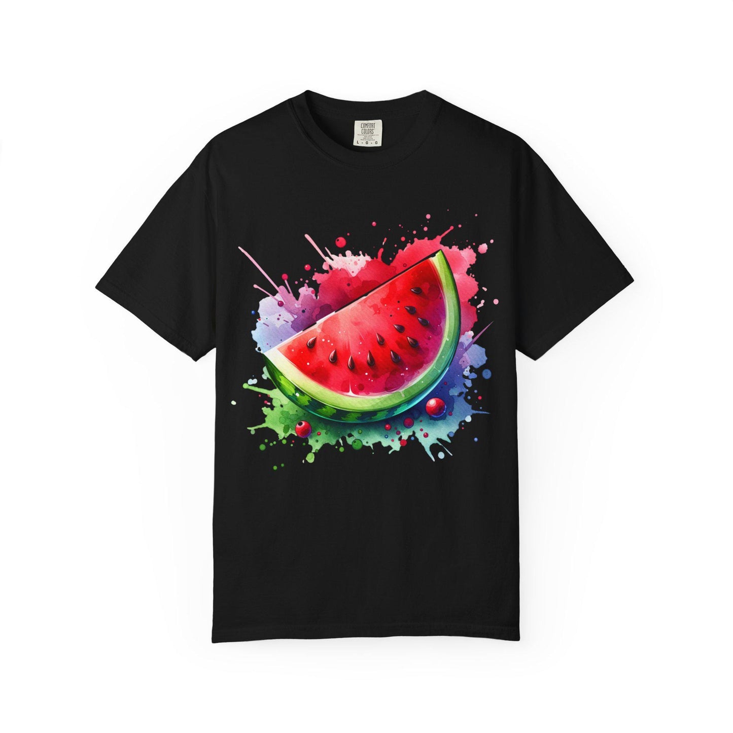 Summer Watermelon Splash Unisex T-Shirt, Summer Vibes Shirt, Beachwear, Comfort Colors Shirt, Casual Summer Tee, Aesthetic Watermelon Tee